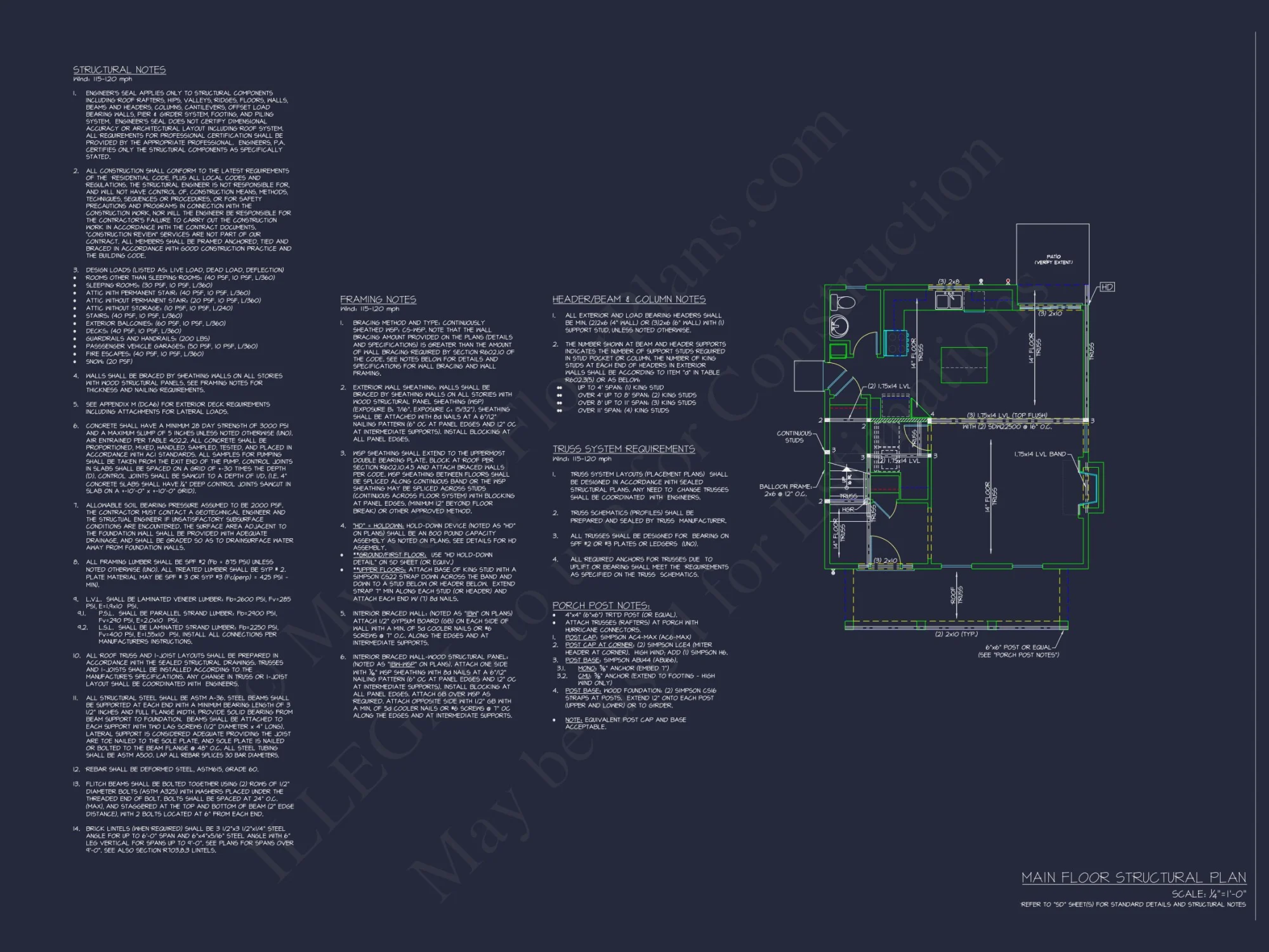 Modern Farmhouse house Plan with Open Floor Plan and CAD Designs