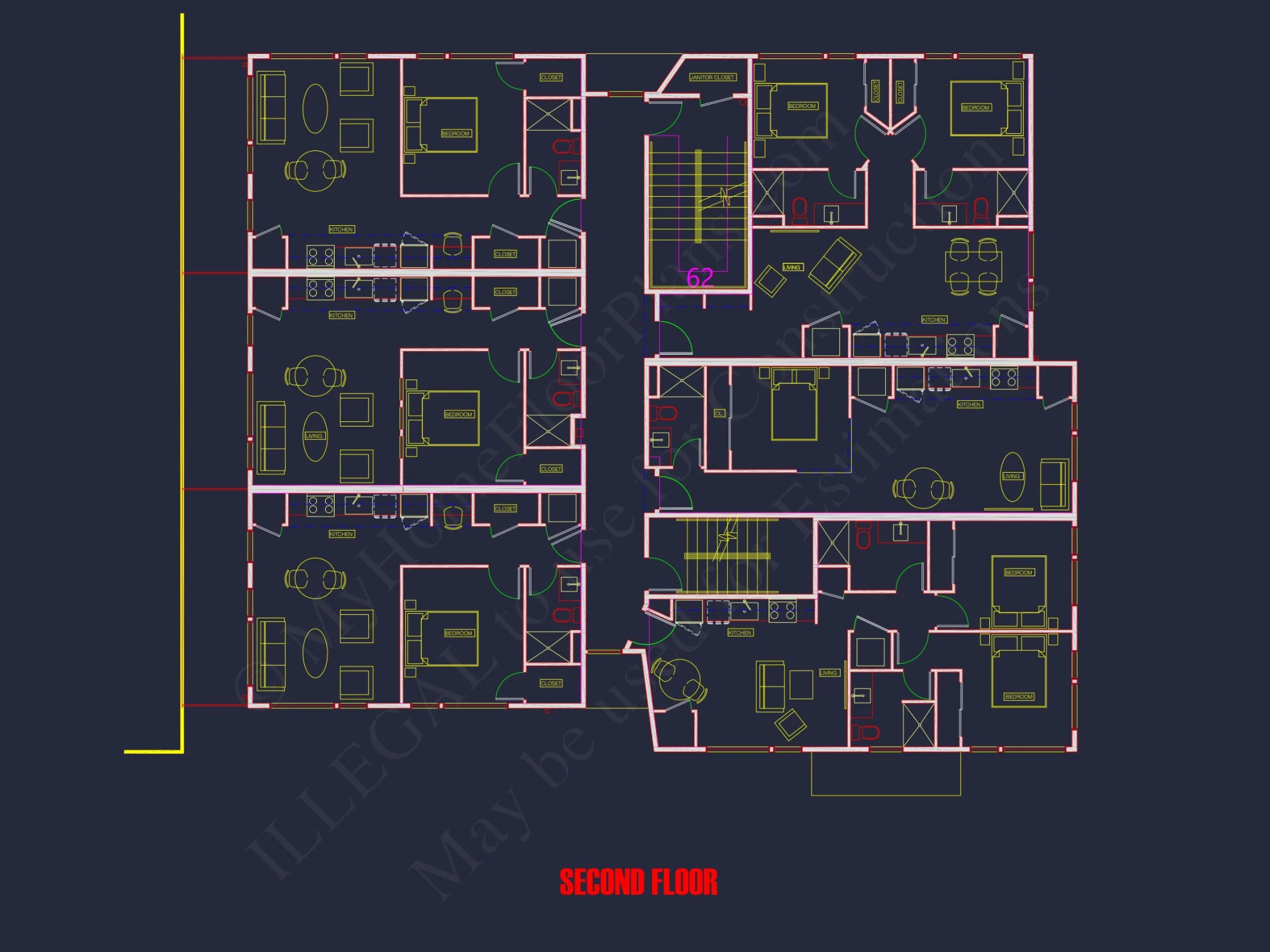 Modern Apartment Complex Floor Plan with CAD Designs