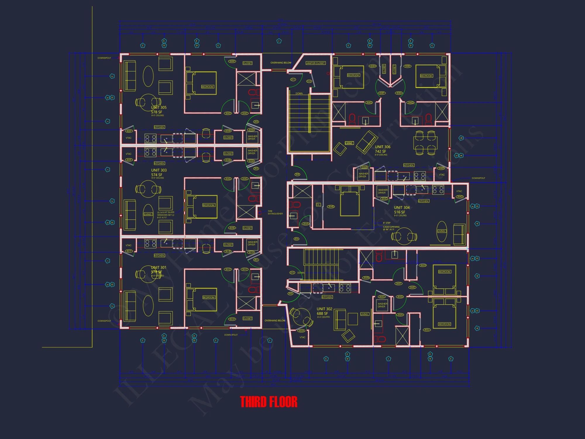 Modern Apartment Complex Floor Plan with CAD Designs