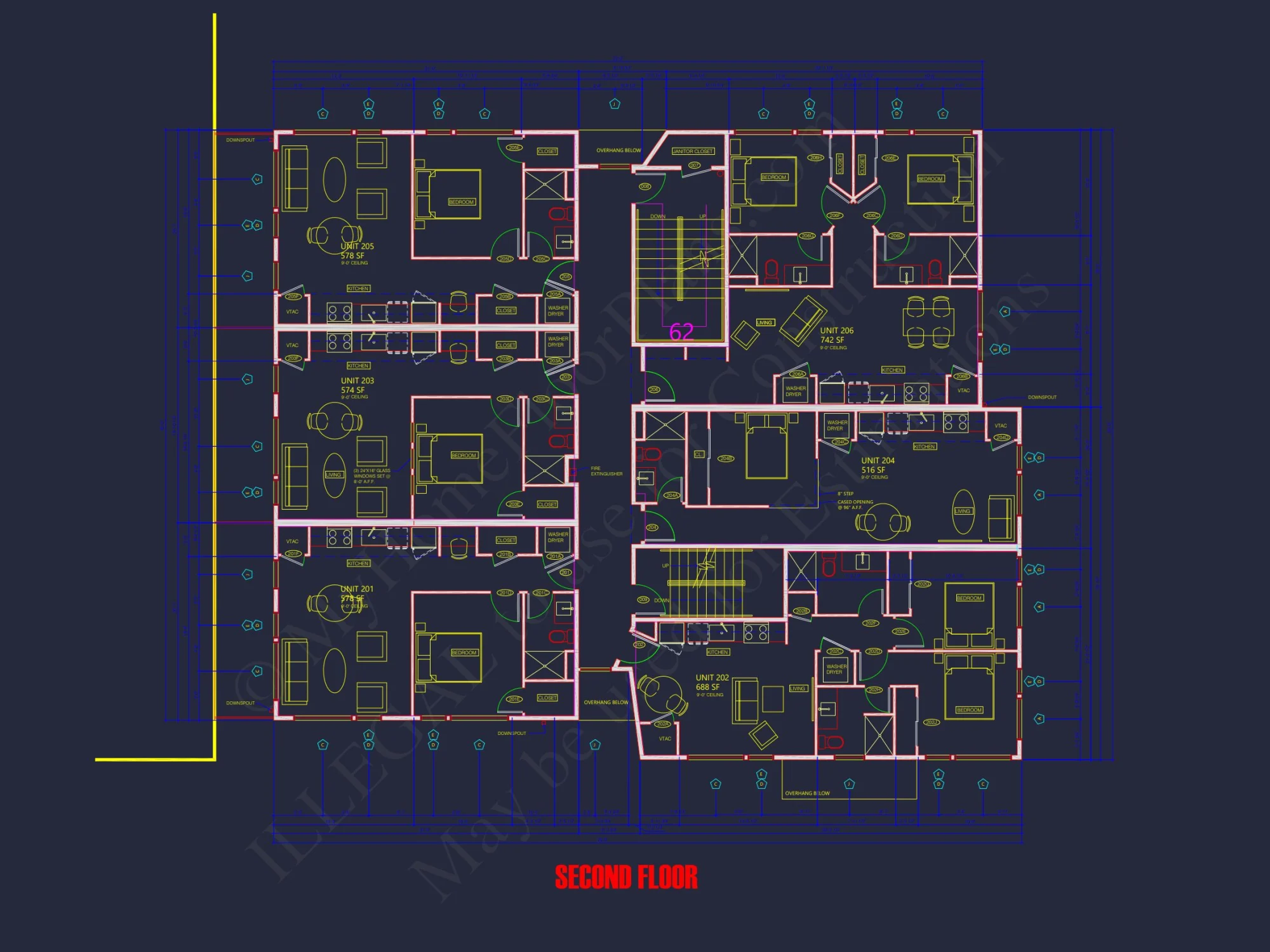 Modern Apartment Complex Floor Plan with CAD Designs
