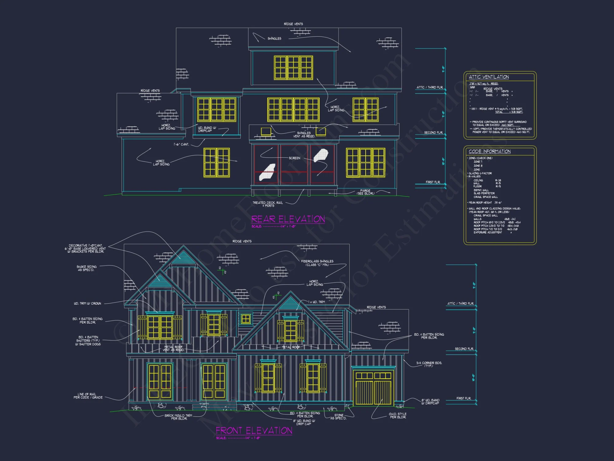 Charming Farmhouse house Plan with 3-Story Architecture & CAD Designs