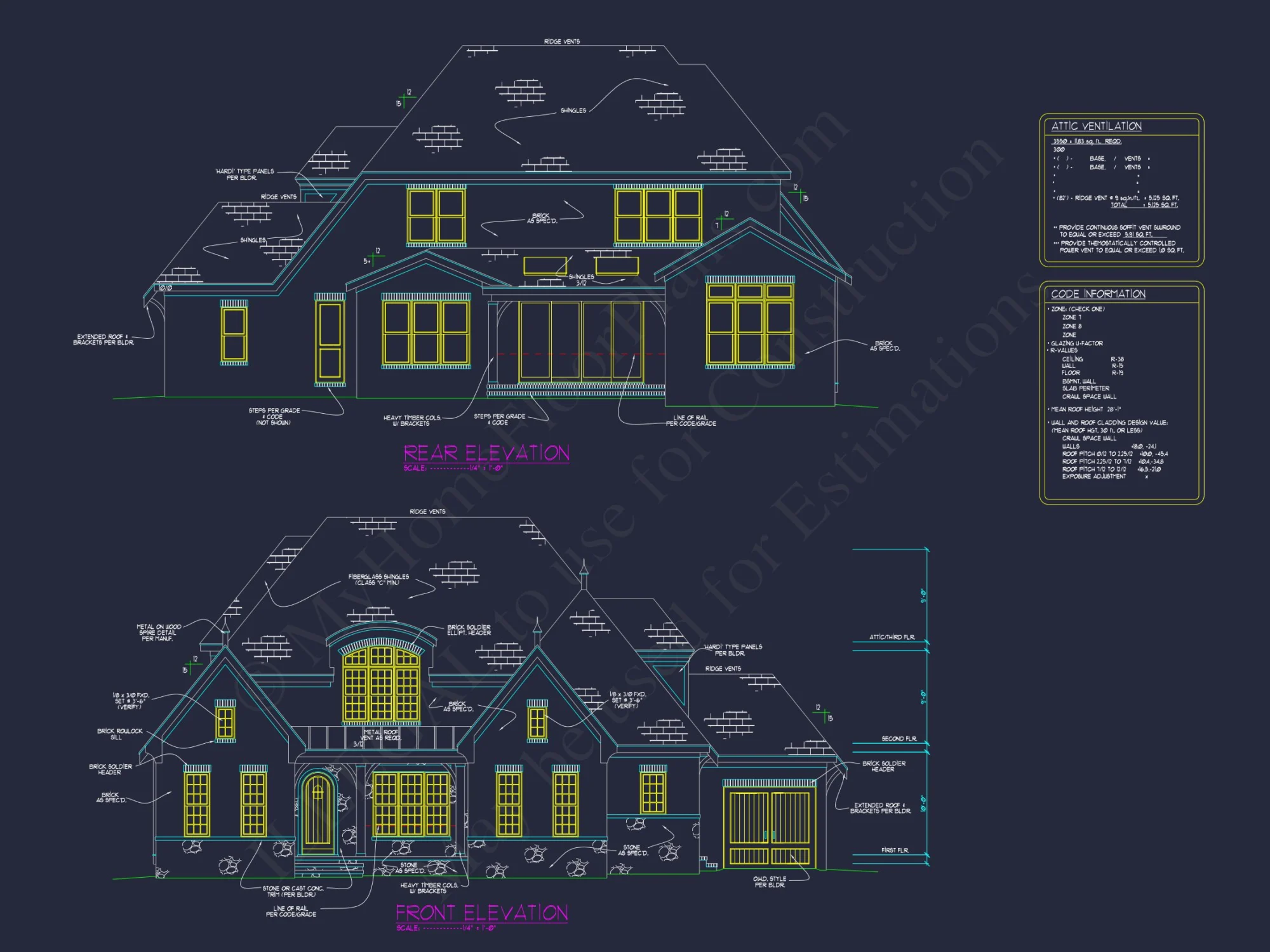Luxury 5-Bedroom Transitional house Plan with Detailed Blueprint