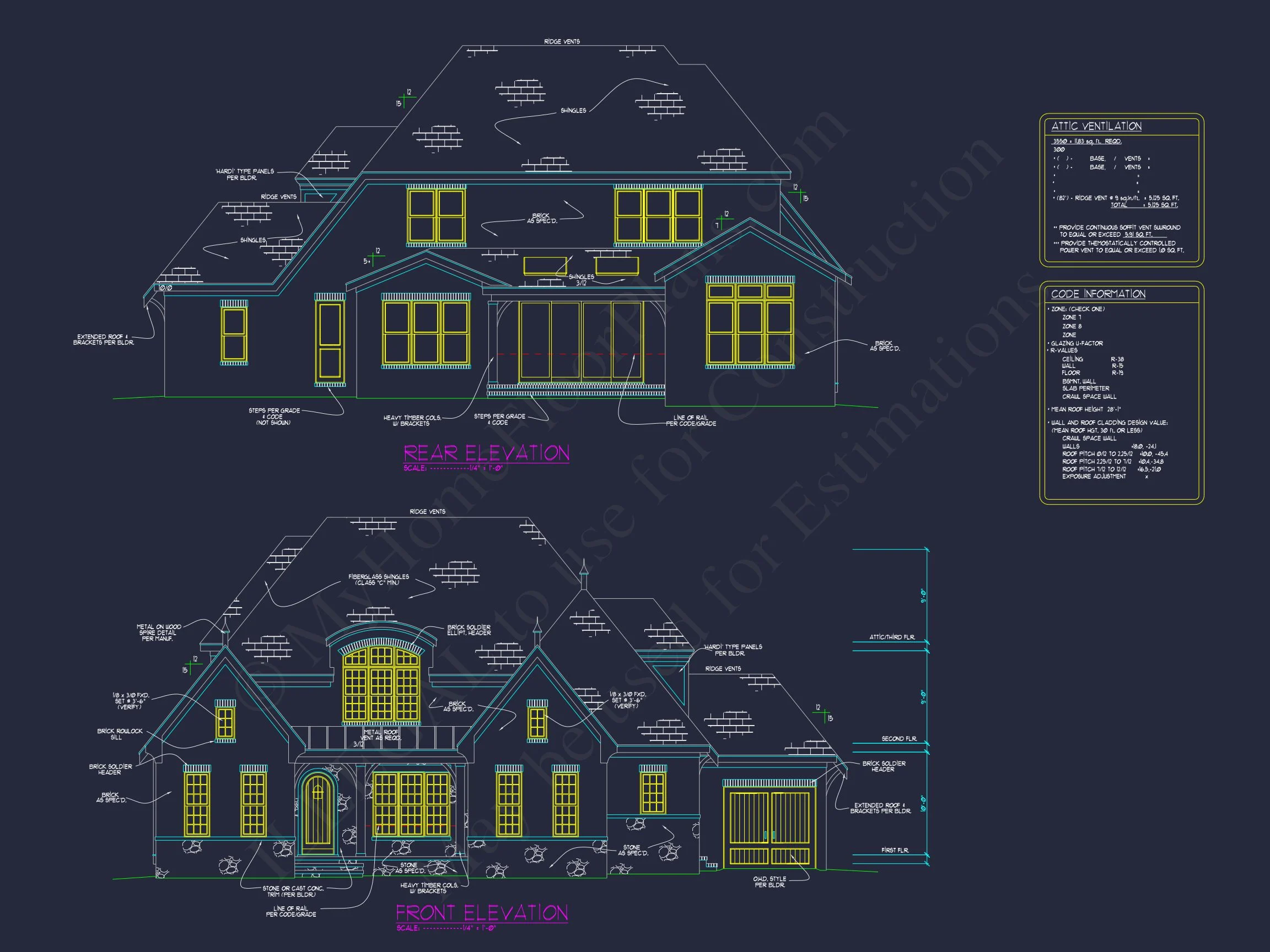 Luxury 5-Bedroom Transitional house Plan with Detailed Blueprint