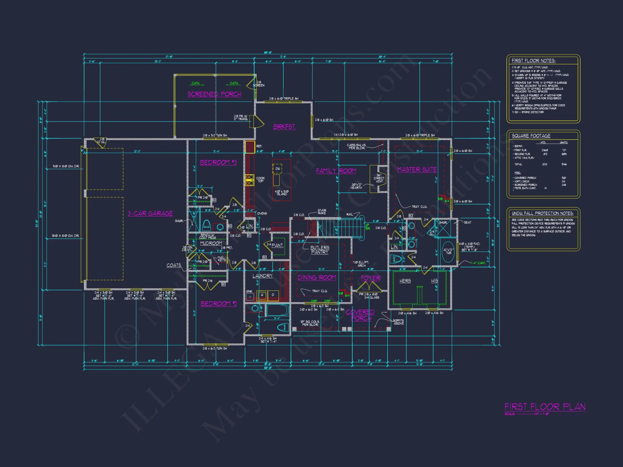 Luxury house Plan with 4 Bedrooms, CAD Designs & Blueprint