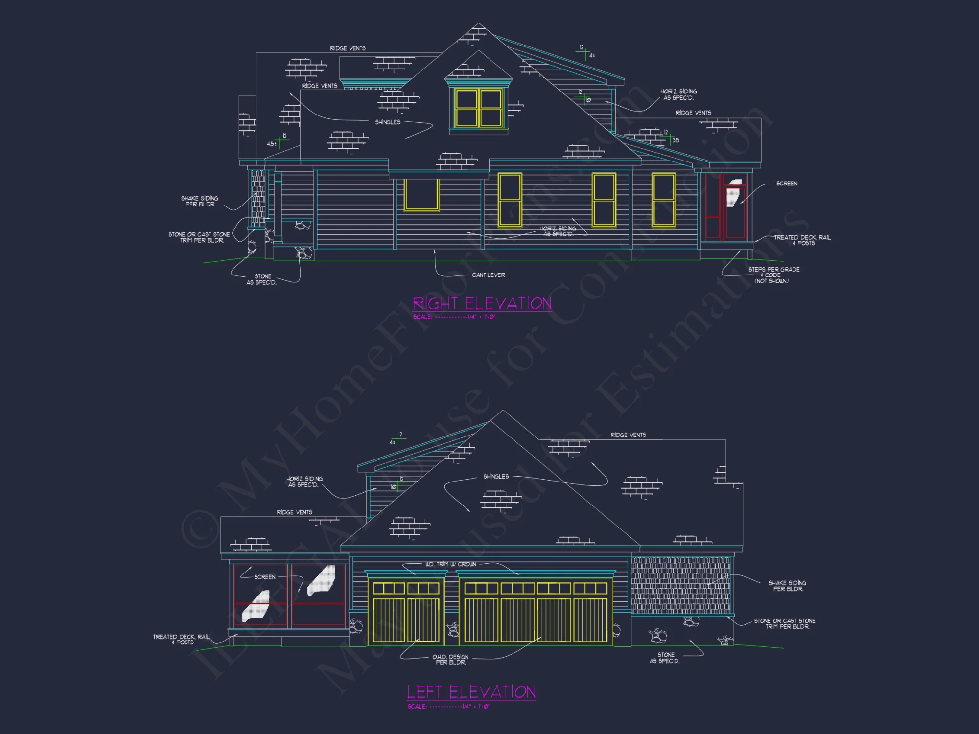 Luxury house Plan with 4 Bedrooms, CAD Designs & Blueprint