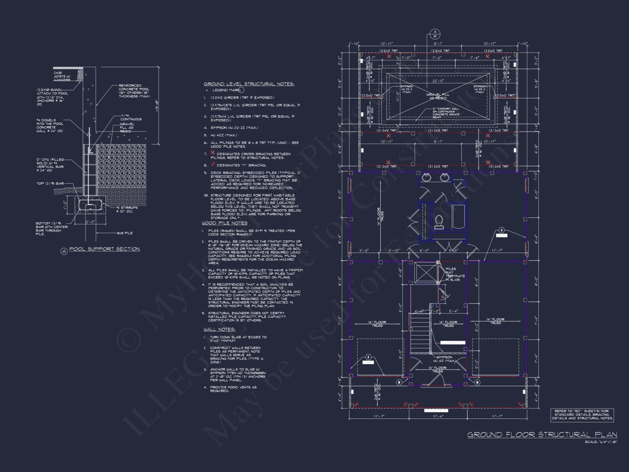 Modern Beach house CAD Plan with Coastal Architecture Options