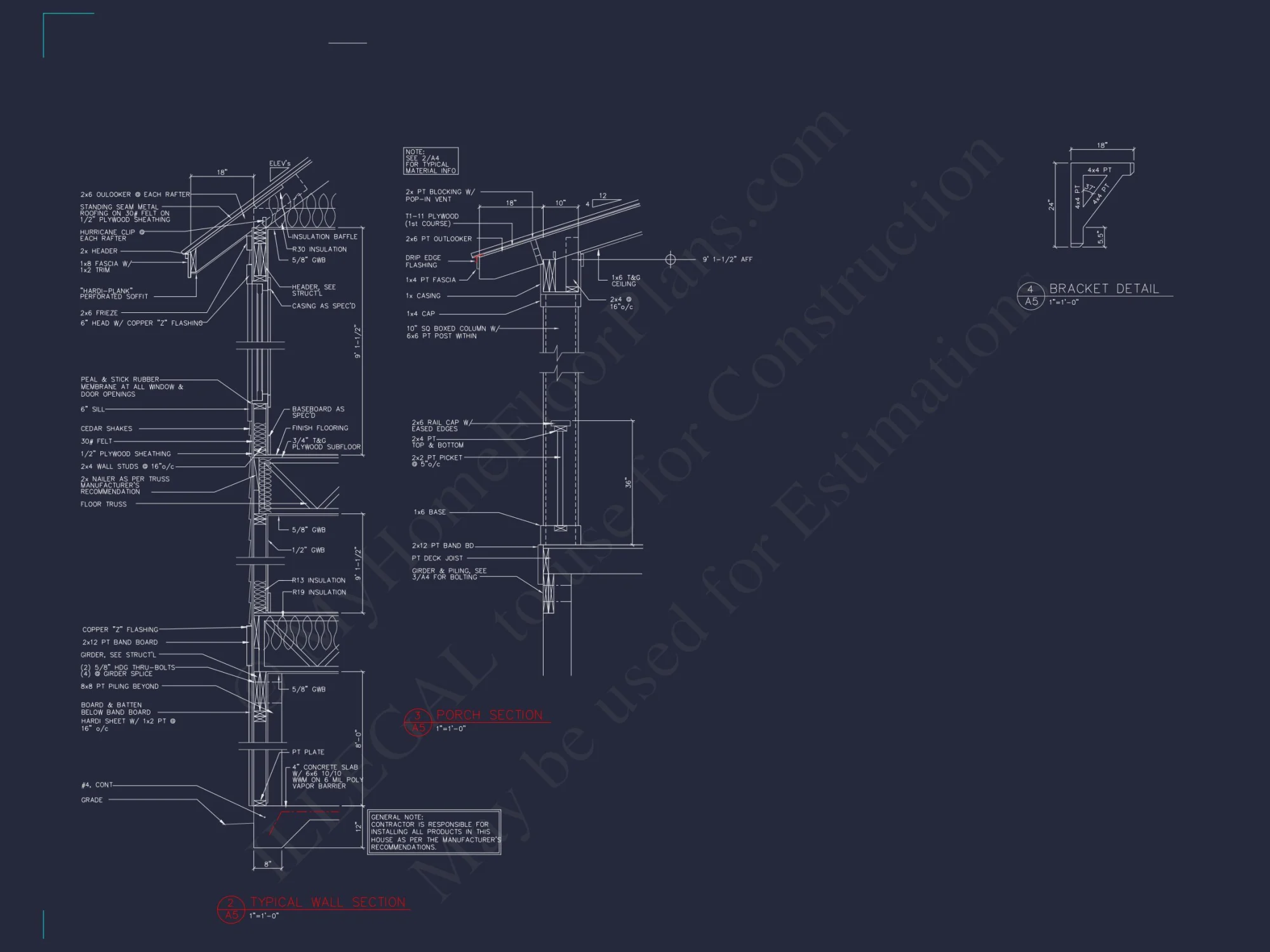 Modern Beach house CAD Plan with Coastal Architecture Options