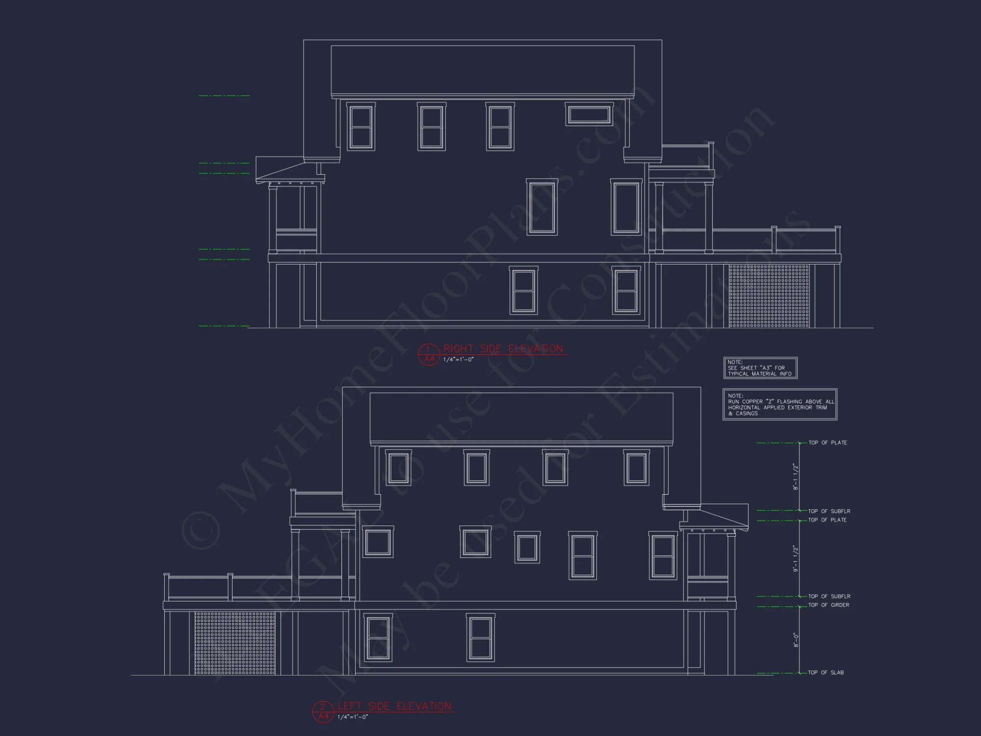 Modern Beach house CAD Plan with Coastal Architecture Options