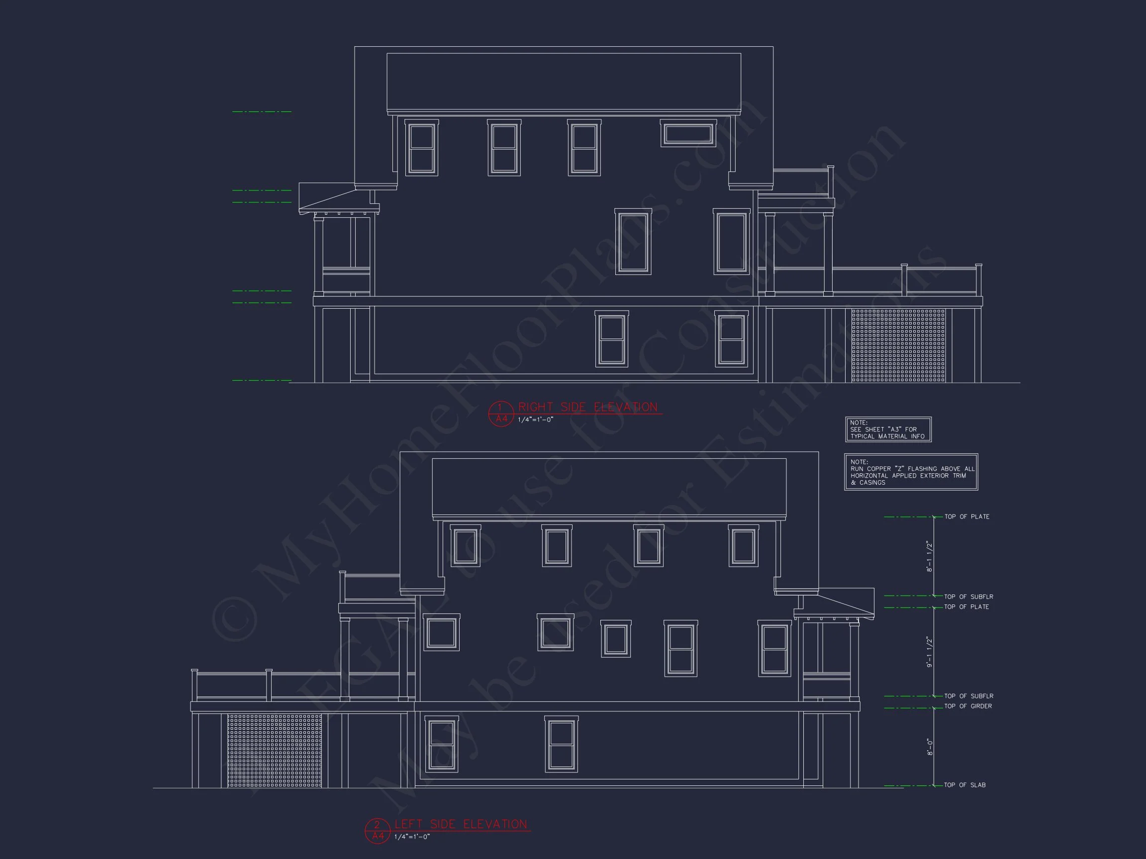 Modern Beach house CAD Plan with Coastal Architecture Options