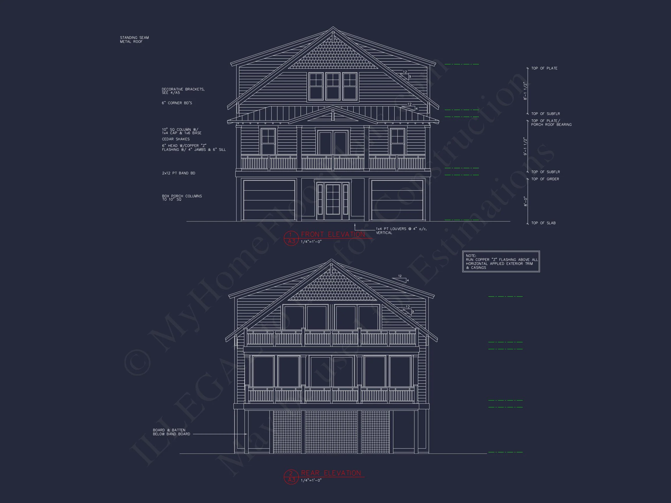 Modern Beach house CAD Plan with Coastal Architecture Options
