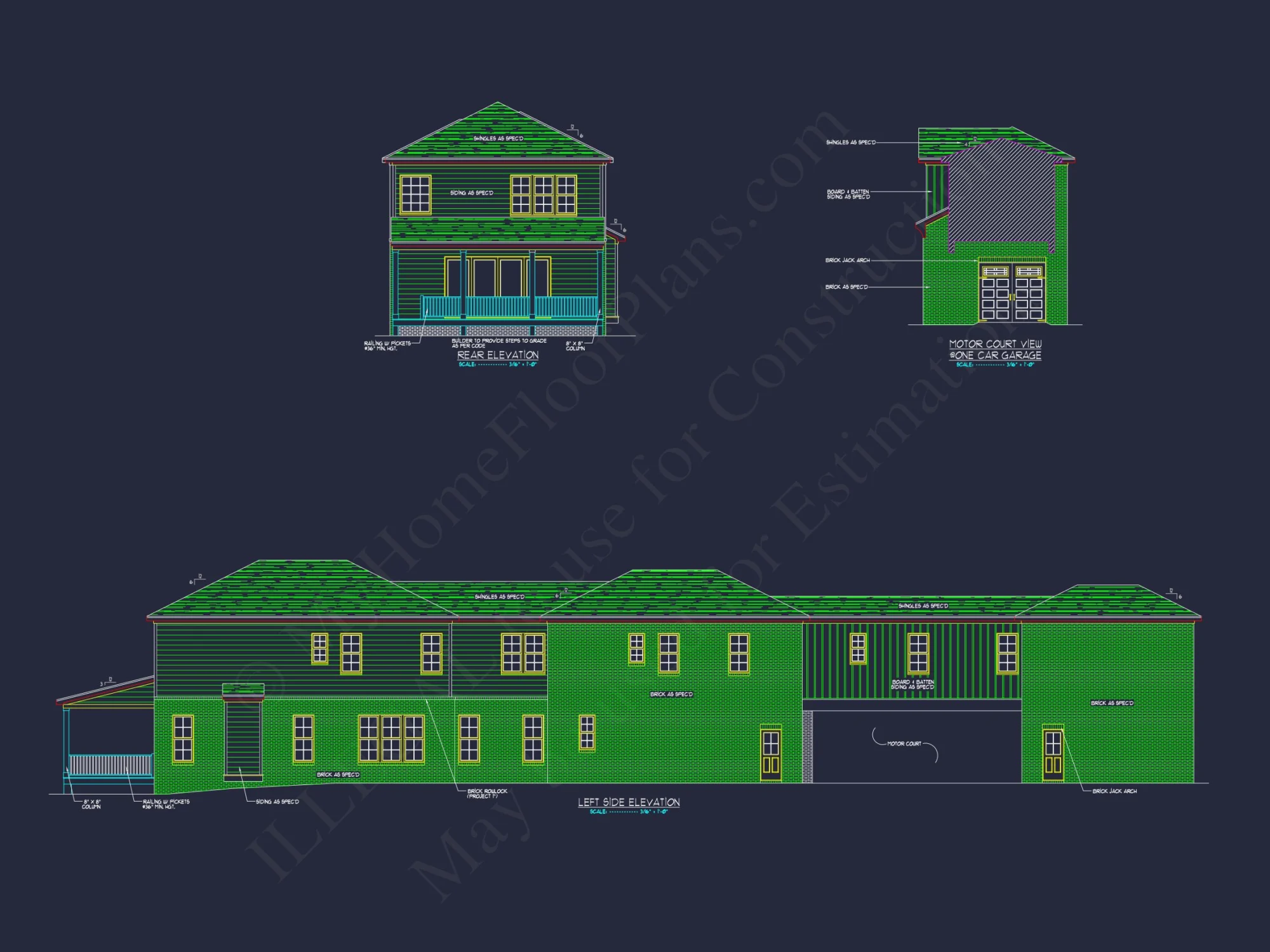 Charleston-Inspired house Plan with Detailed Floor Designs