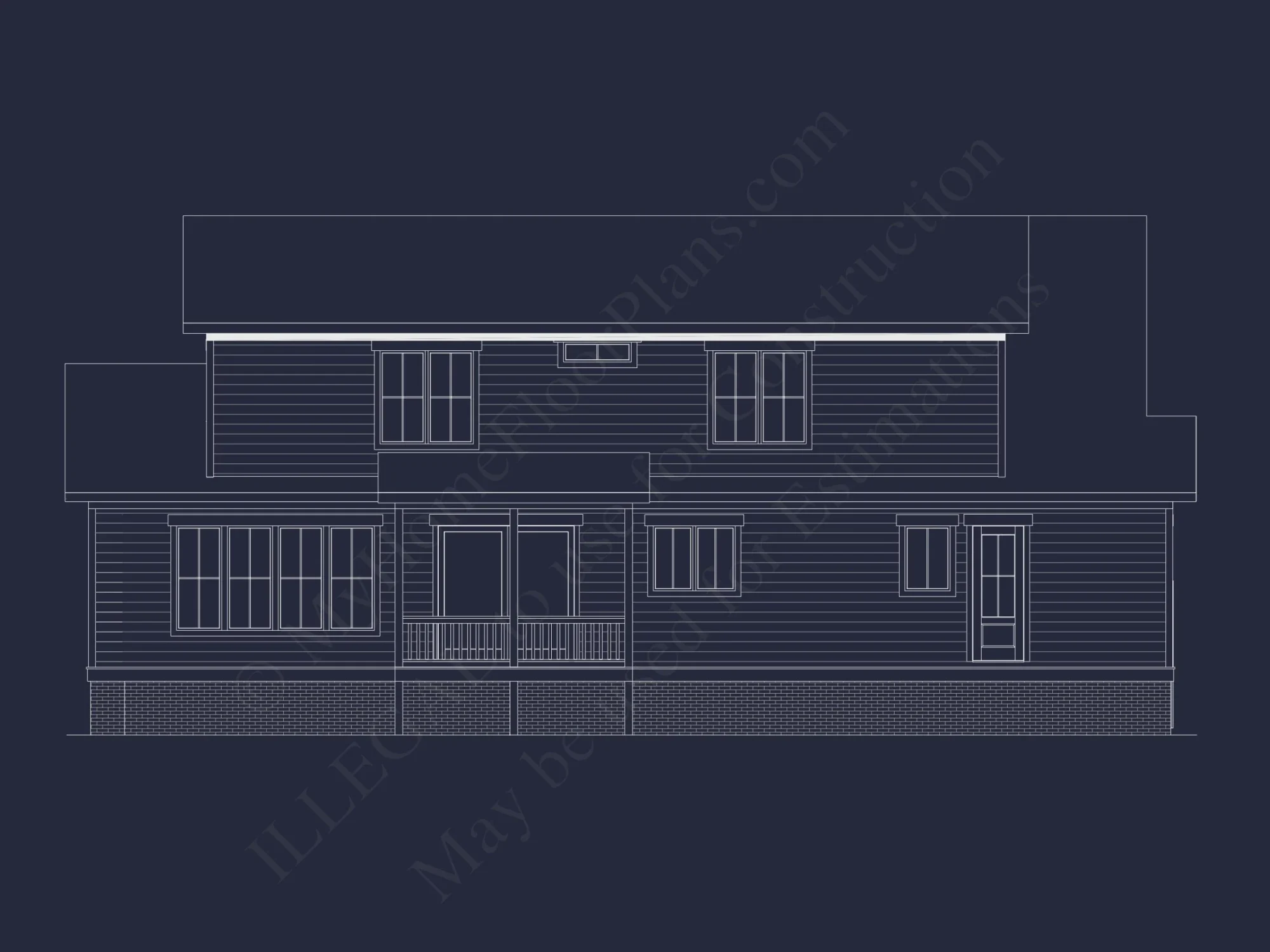 Modern house Plan with 2 Floors, CAD Blueprint & 5 Bedrooms