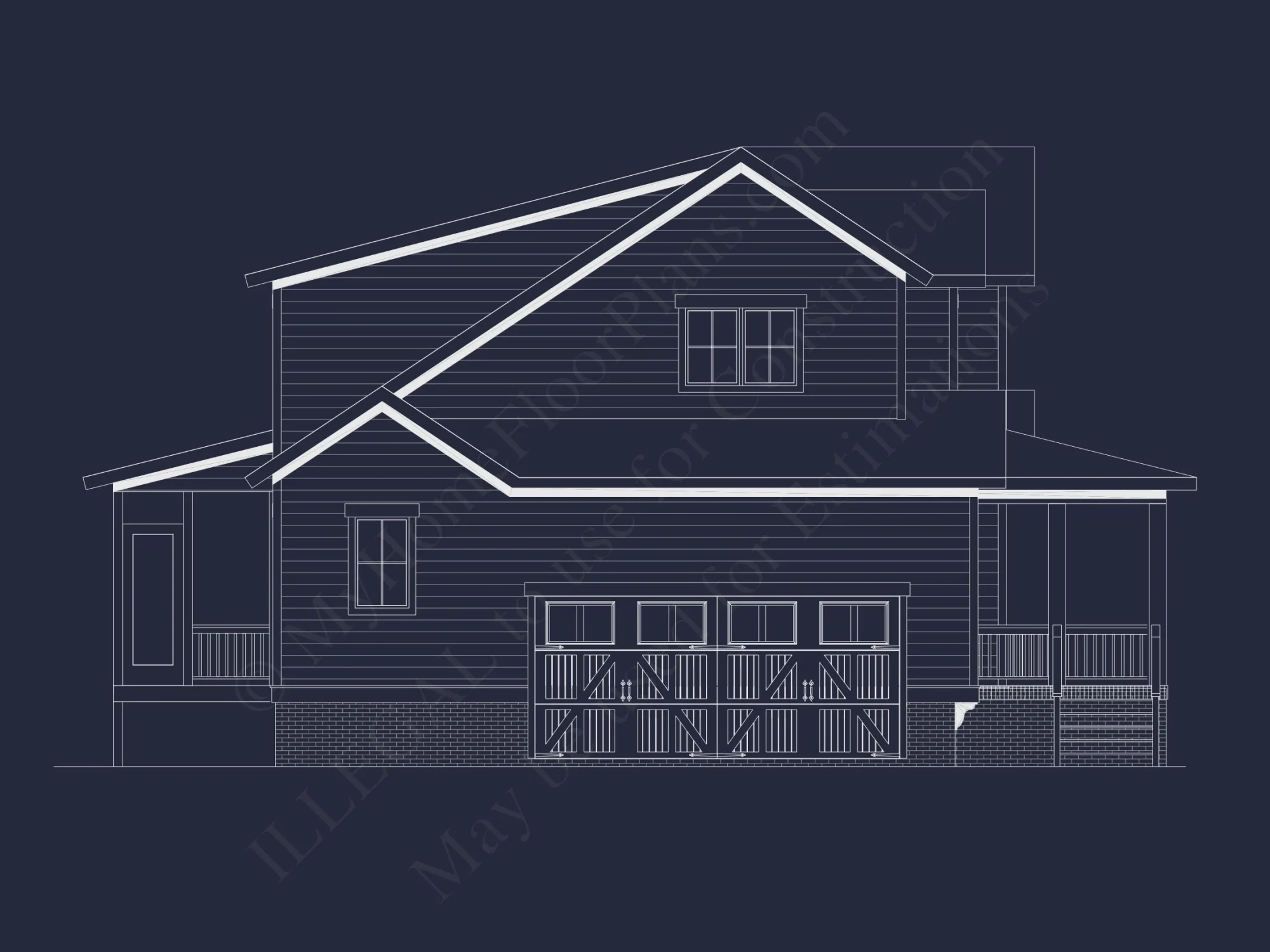 Modern house Plan with 2 Floors, CAD Blueprint & 5 Bedrooms