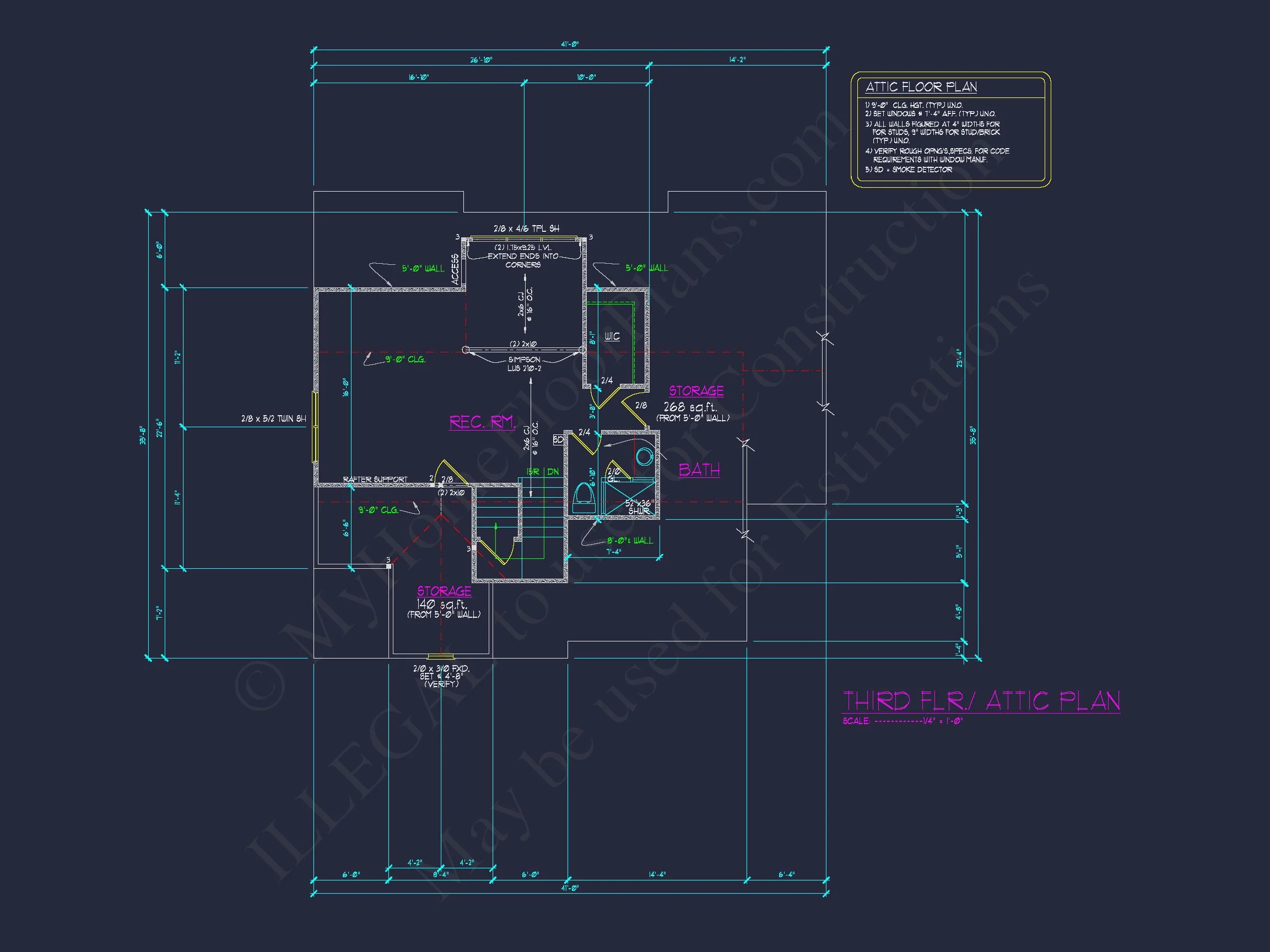 Functional 5-Bedroom CAD house Plan With Bonus Features