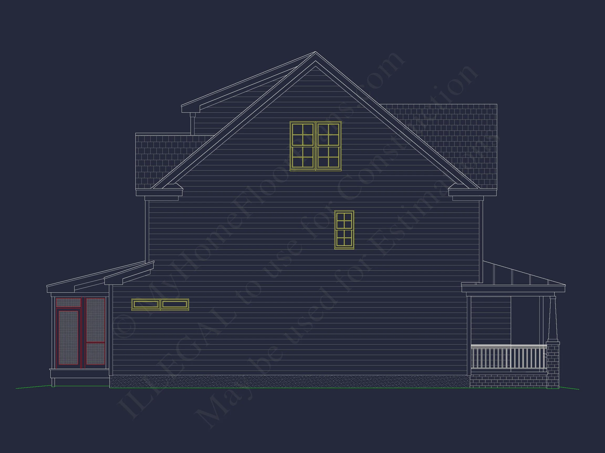 Functional 5-Bedroom CAD house Plan With Bonus Features