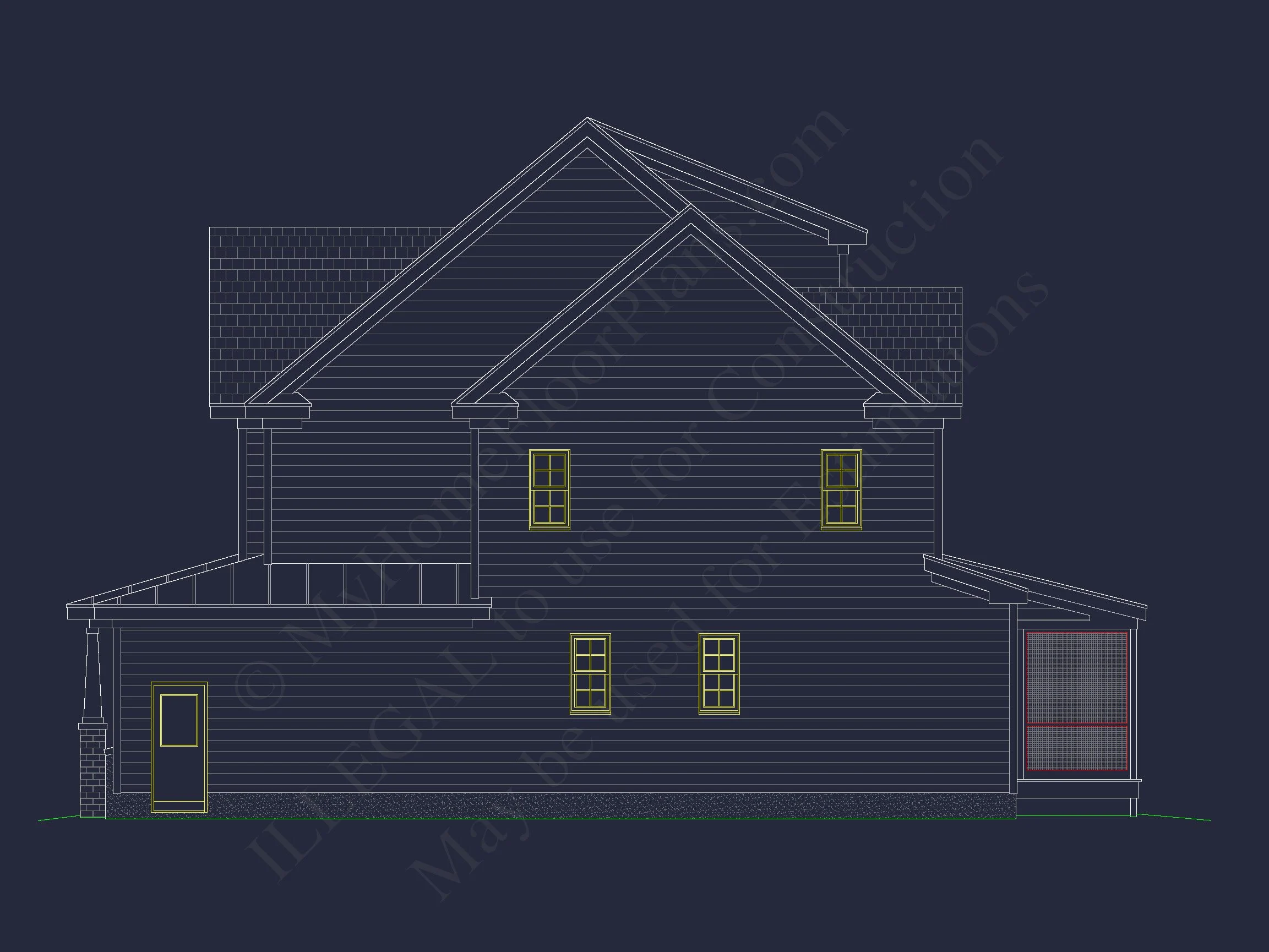 Functional 5-Bedroom CAD house Plan With Bonus Features