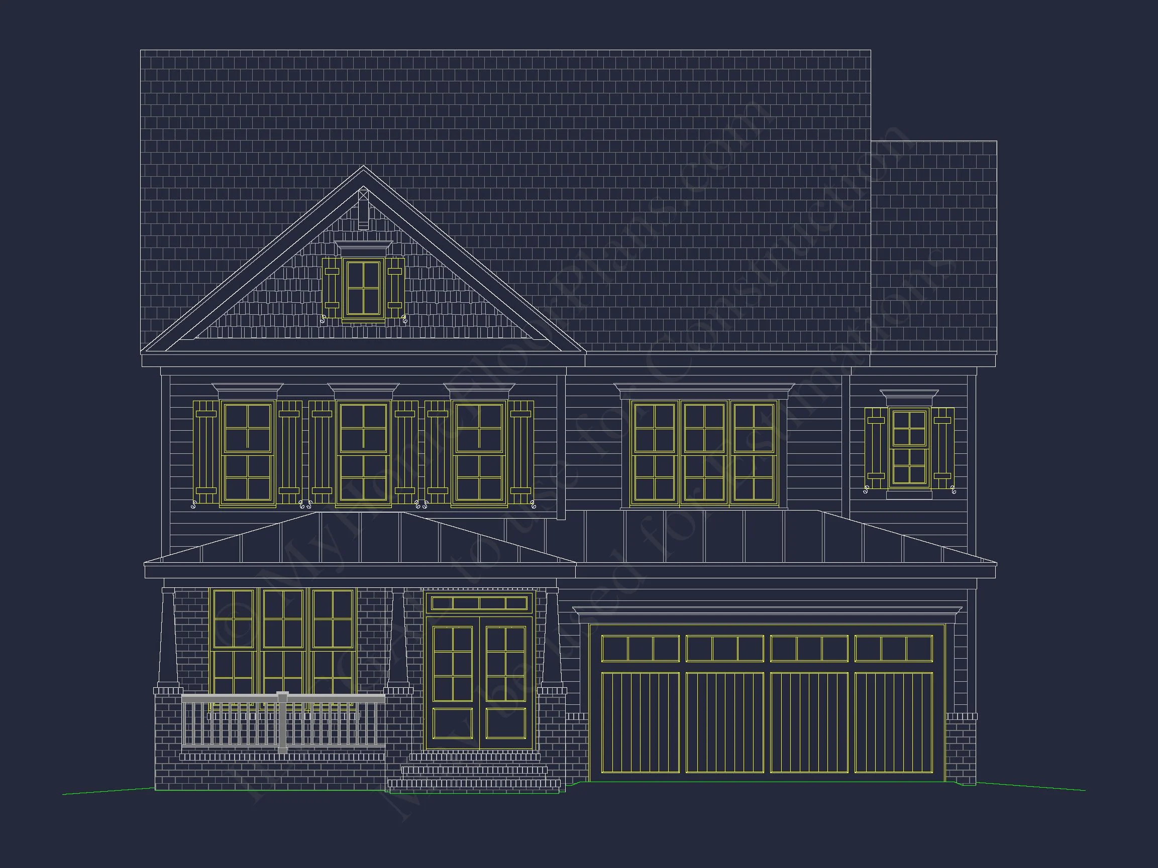 Functional 5-Bedroom CAD house Plan With Bonus Features