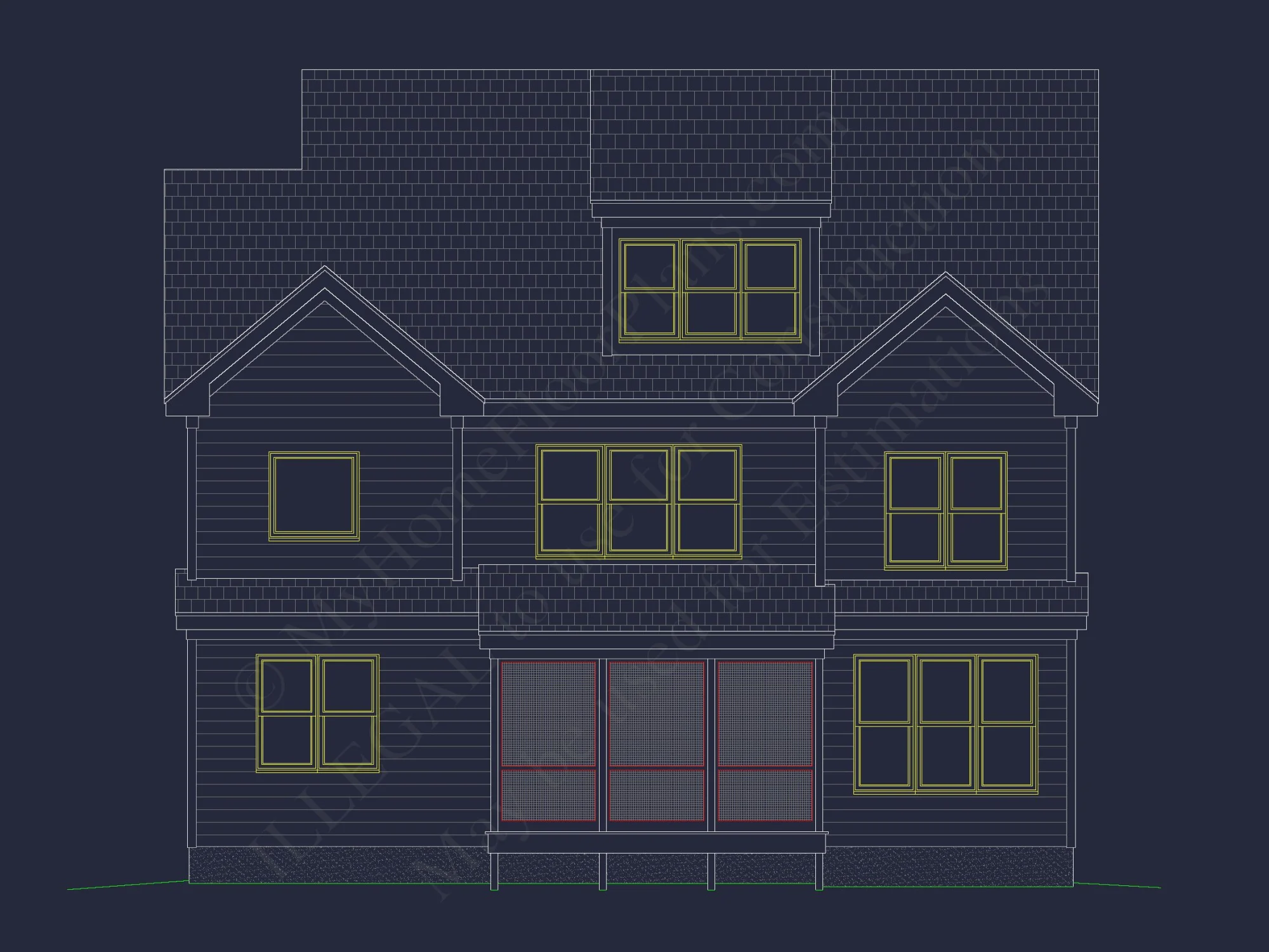Functional 5-Bedroom CAD house Plan With Bonus Features