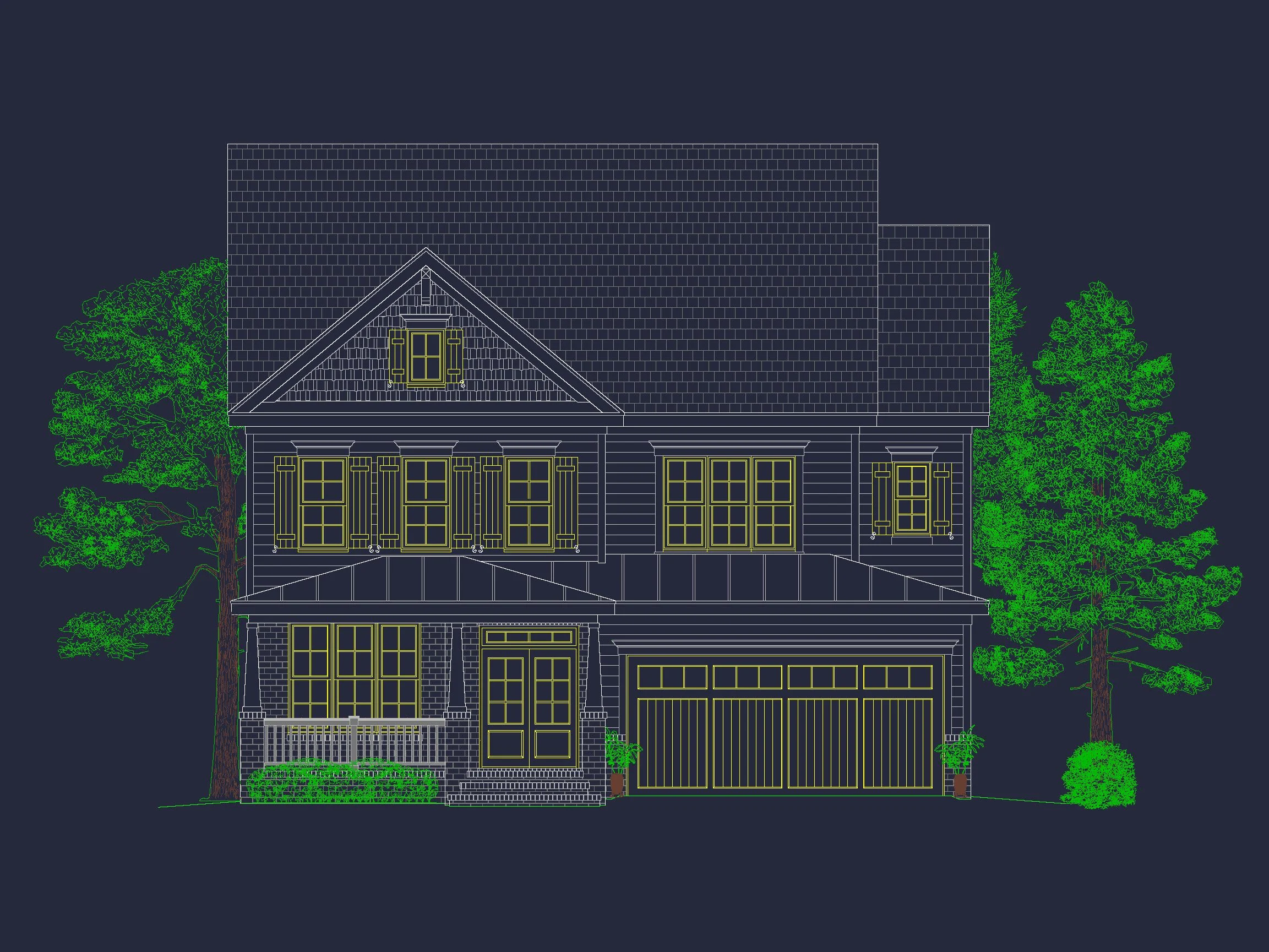 Functional 5-Bedroom CAD house Plan With Bonus Features