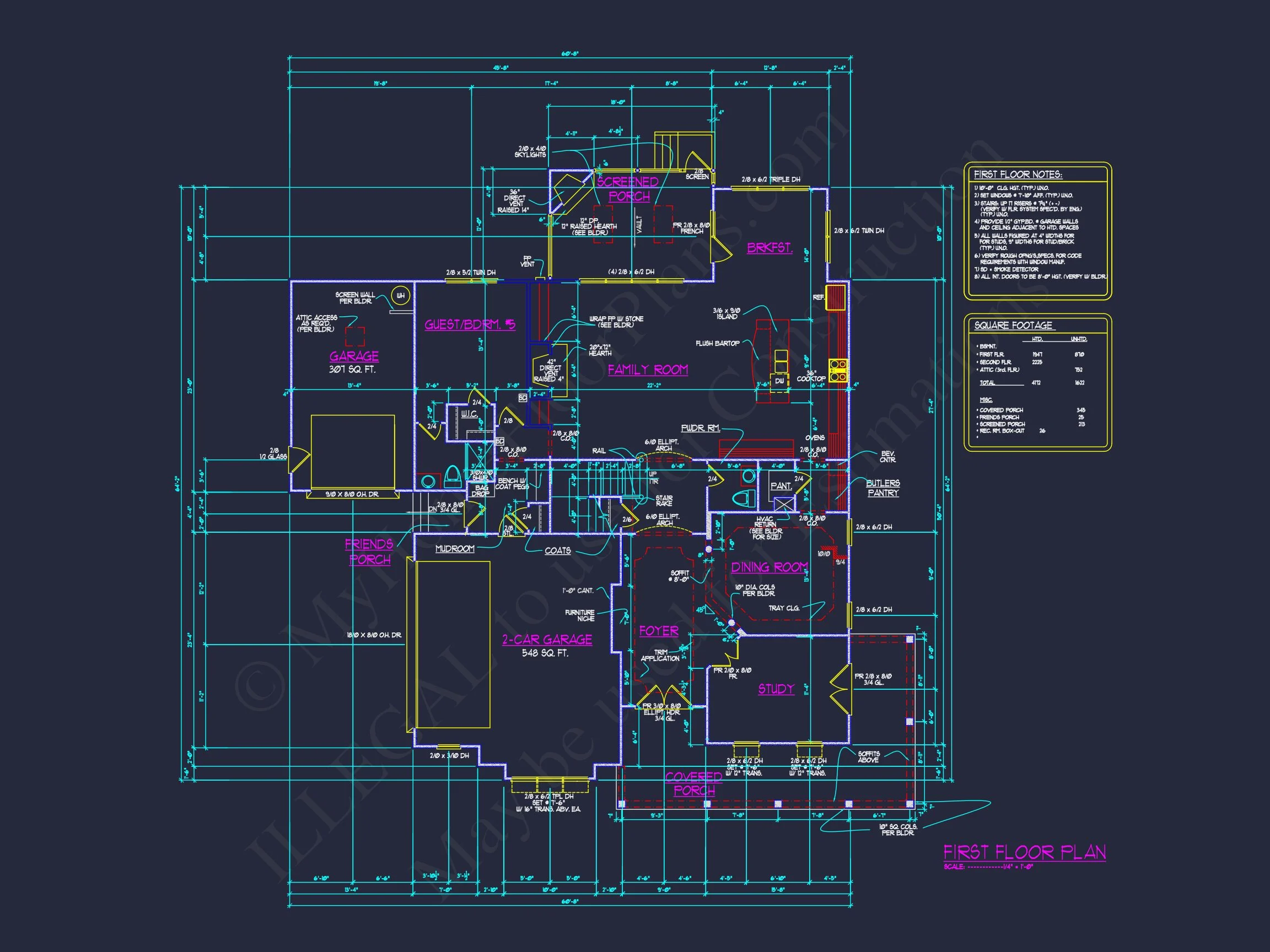 12-2629 HOUSE PLAN - Spacious Craftsman House Plan with 3 Floors and 5 Bedrooms 55 Spacious Craftsman house Plan with 3 Floors and 5 Bedrooms
