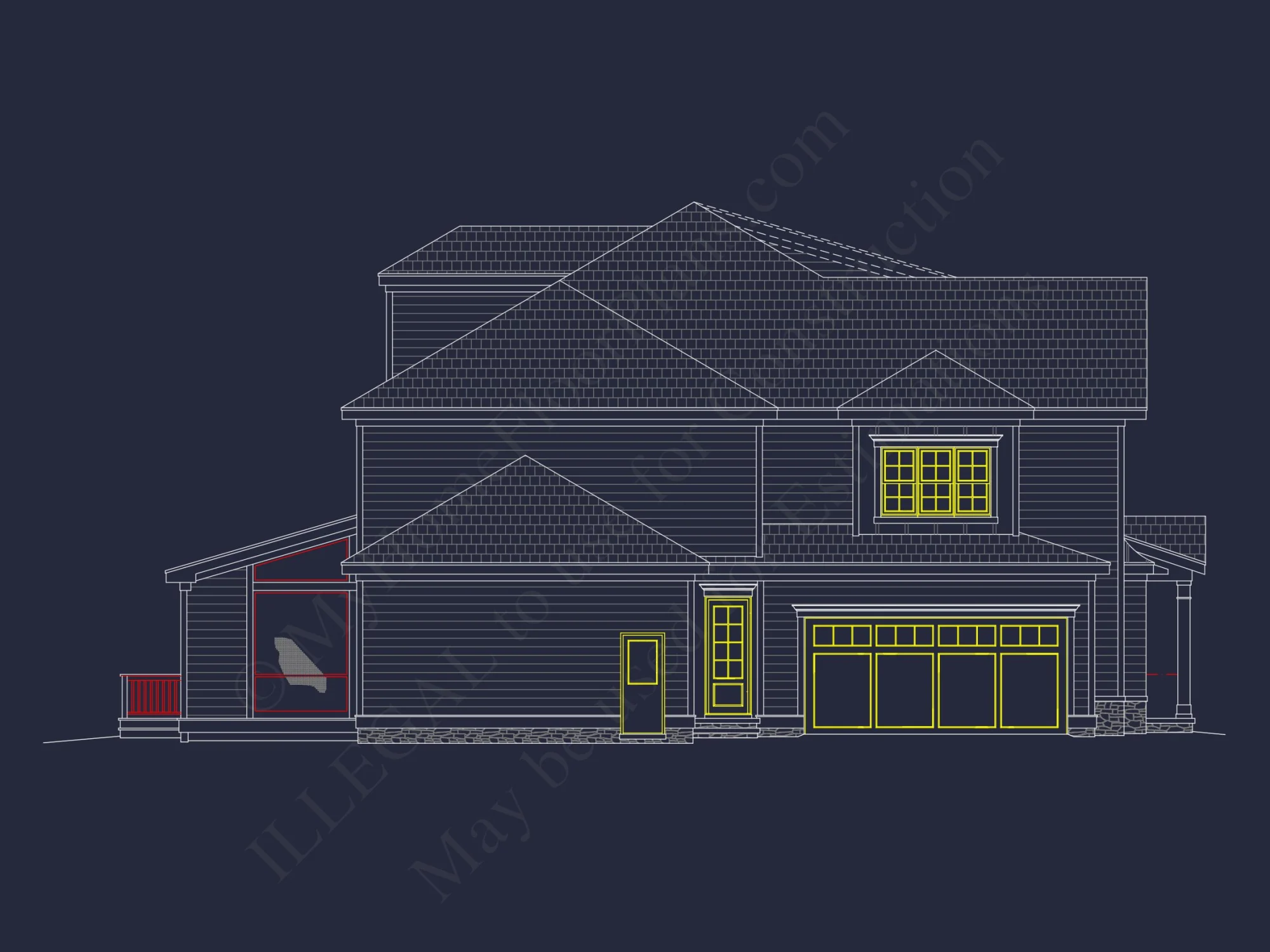 Spacious Craftsman house Plan with 3 Floors and 5 Bedrooms