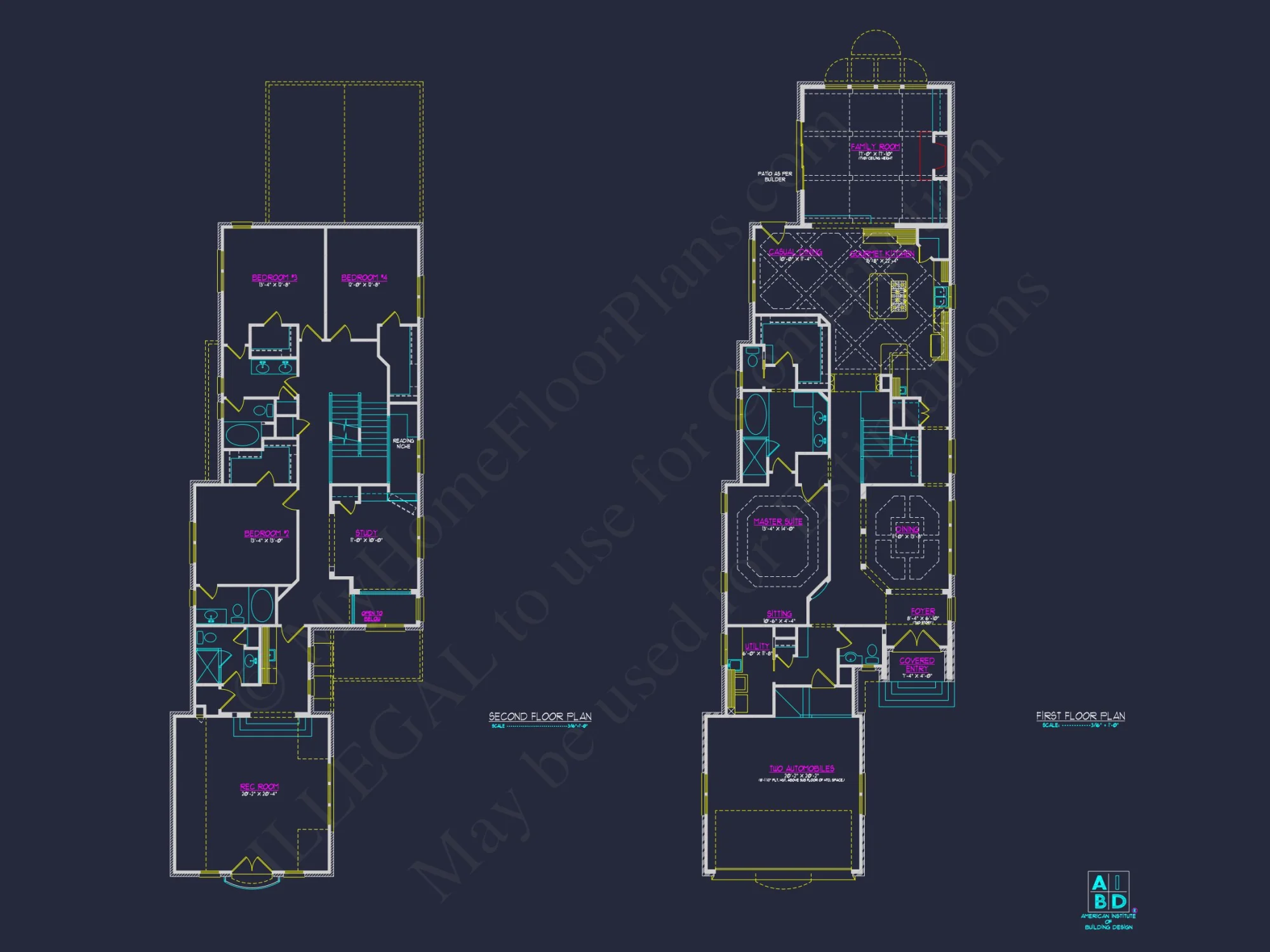 Modern 2-Story house Plan with CAD Blueprint and Unique Designs