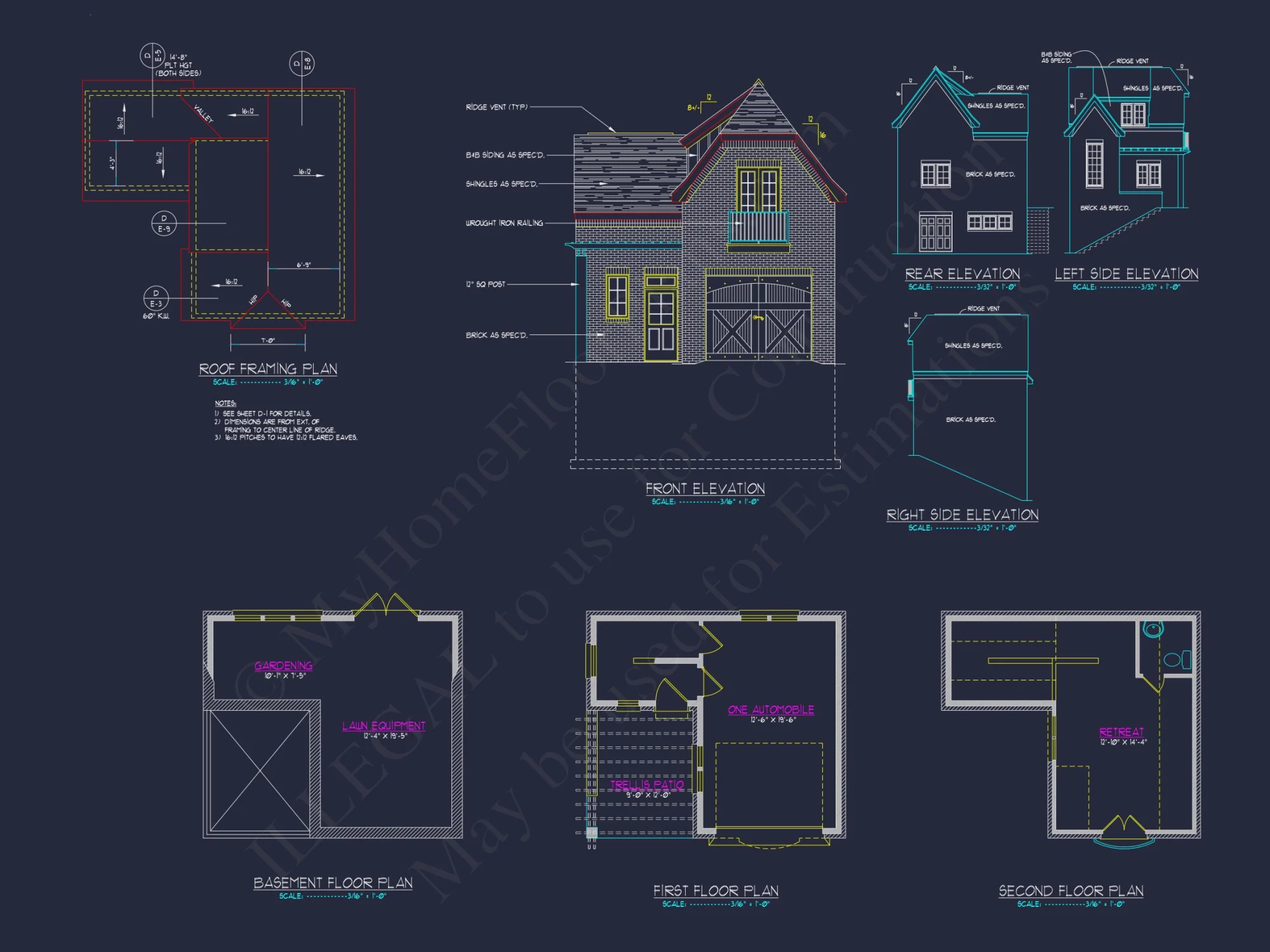 Luxury 3-Story house Plan with 5 Beds, 5.5 Baths & Pool