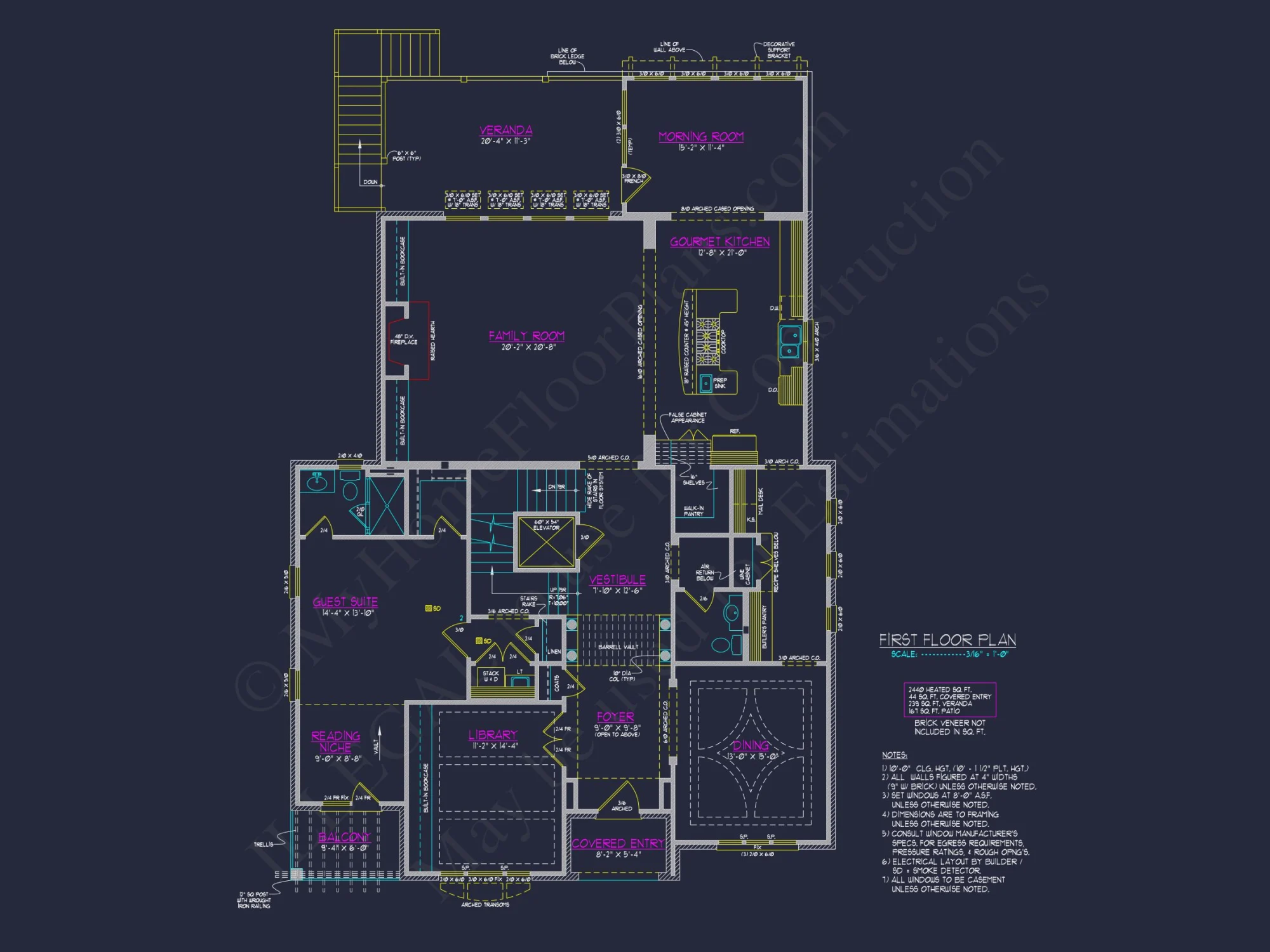 Luxury 3-Story house Plan with 5 Beds, 5.5 Baths & Pool