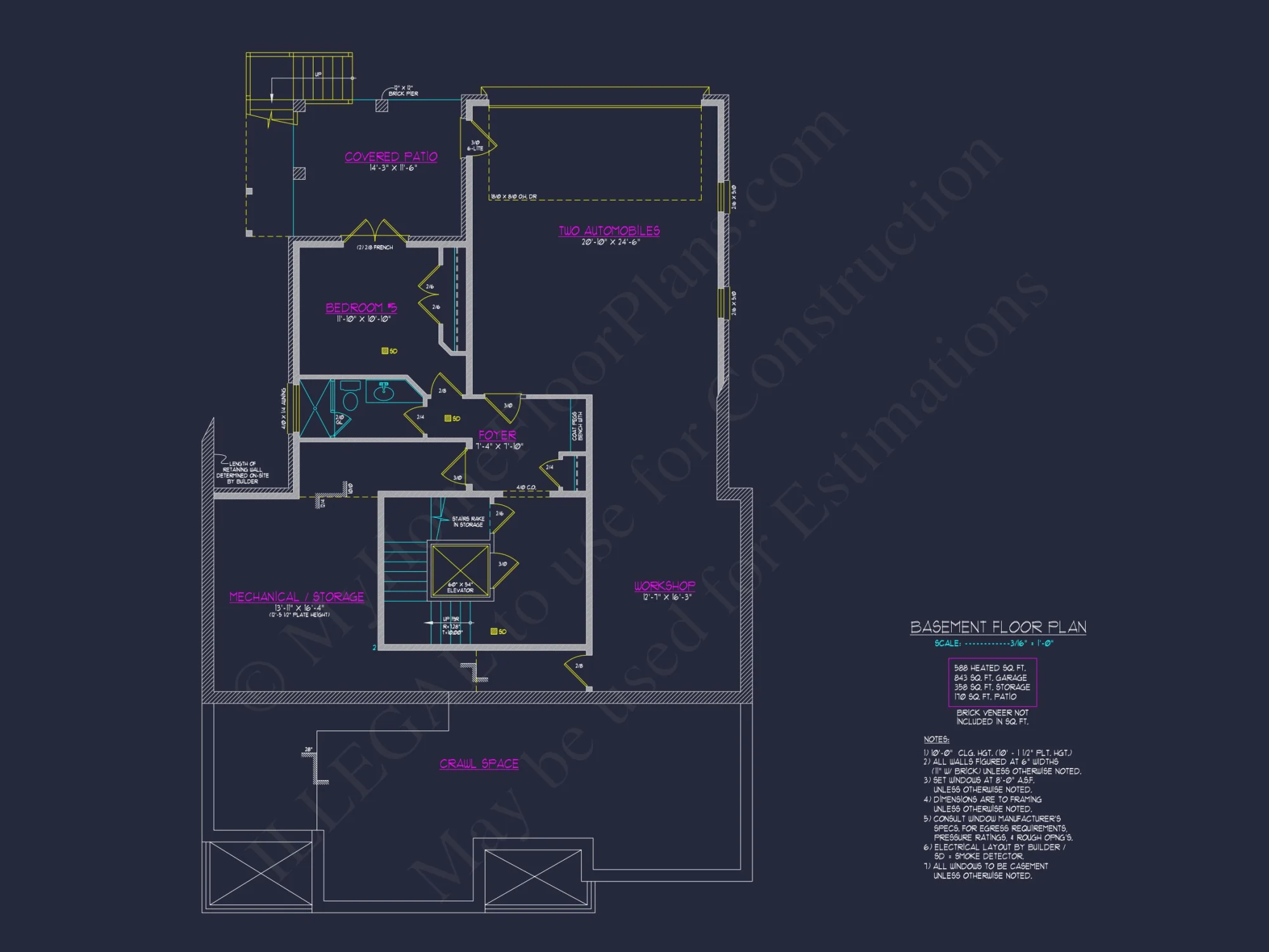 Luxury 3-Story house Plan with 5 Beds, 5.5 Baths & Pool