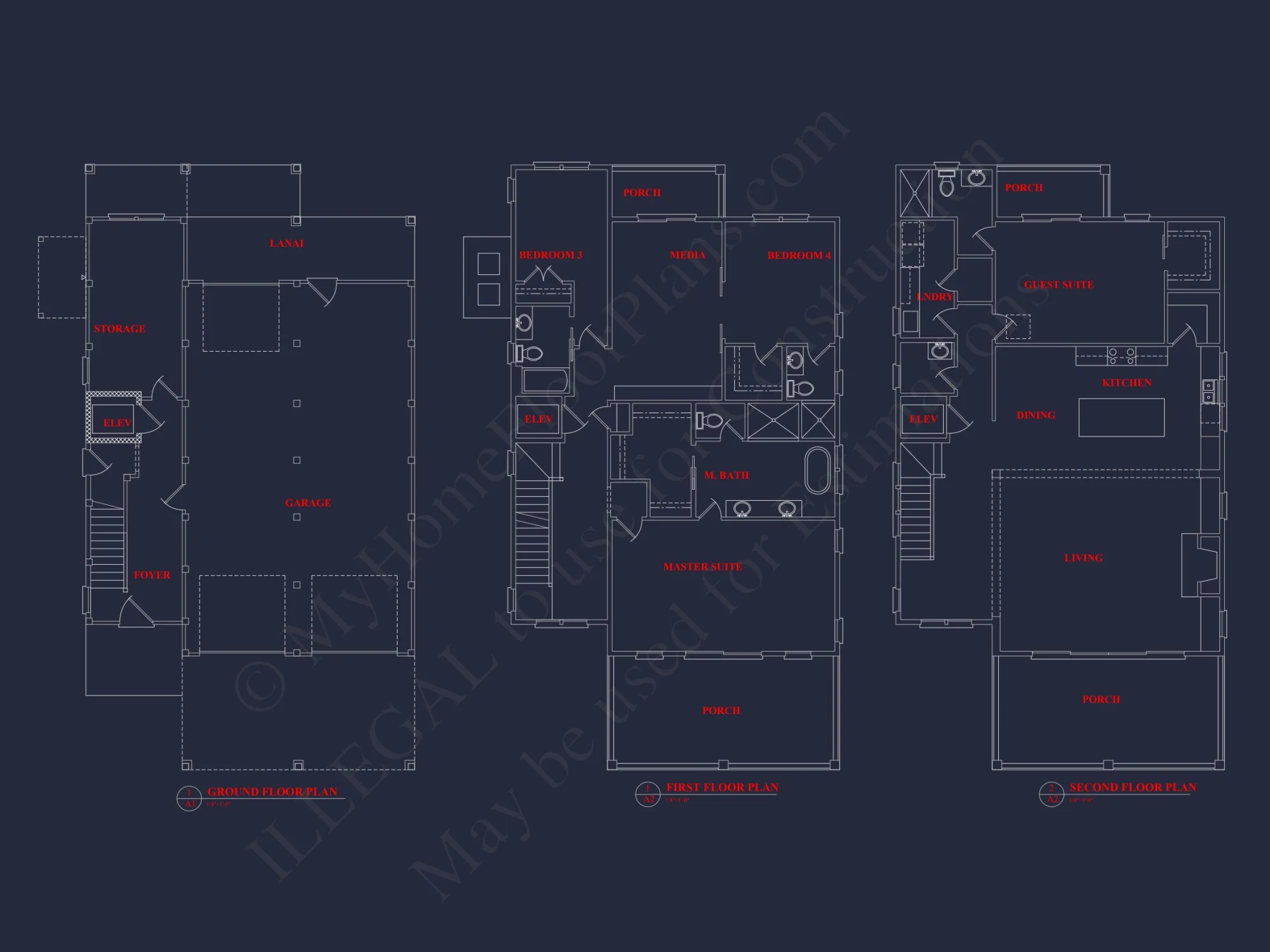 Modern house Plan with CAD Designs, 3 Floors, and Open Spaces
