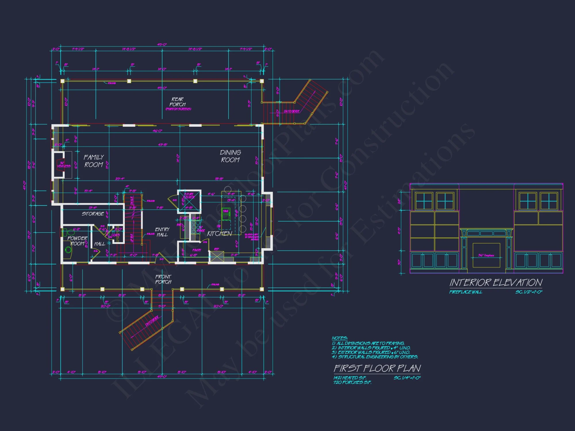 Custom Southern house Plan with Floor Plans and CAD Designs