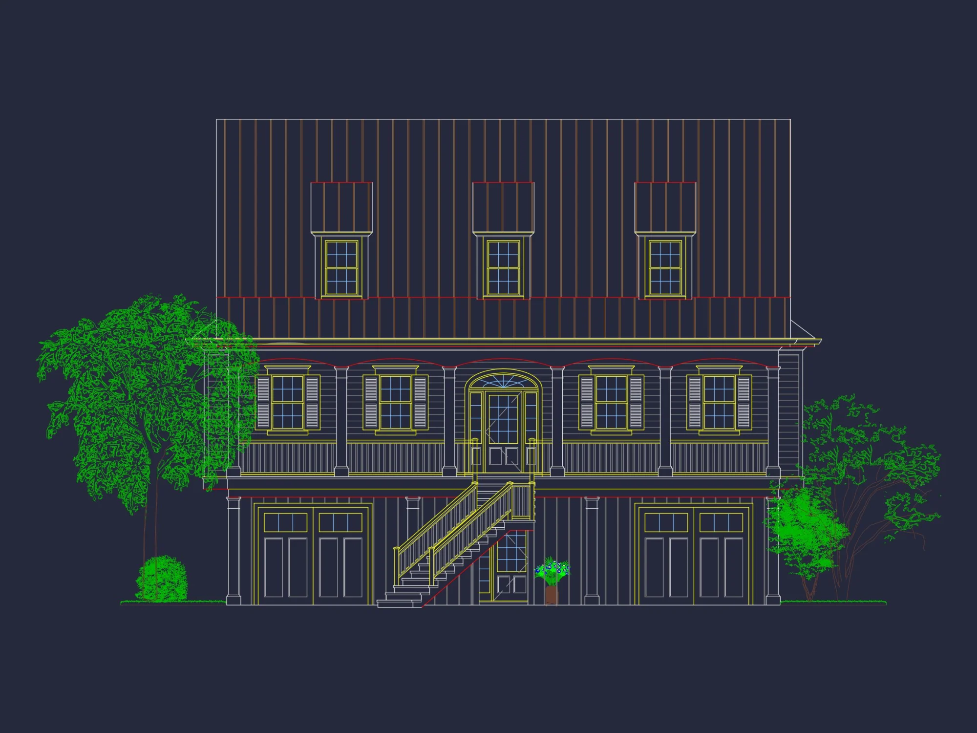 Custom Southern house Plan with Floor Plans and CAD Designs