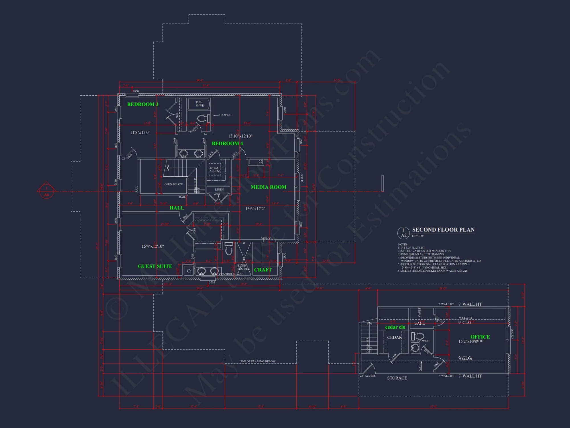 Elegant 5-Bedroom house Floor Plan with 2 Stories and Garage