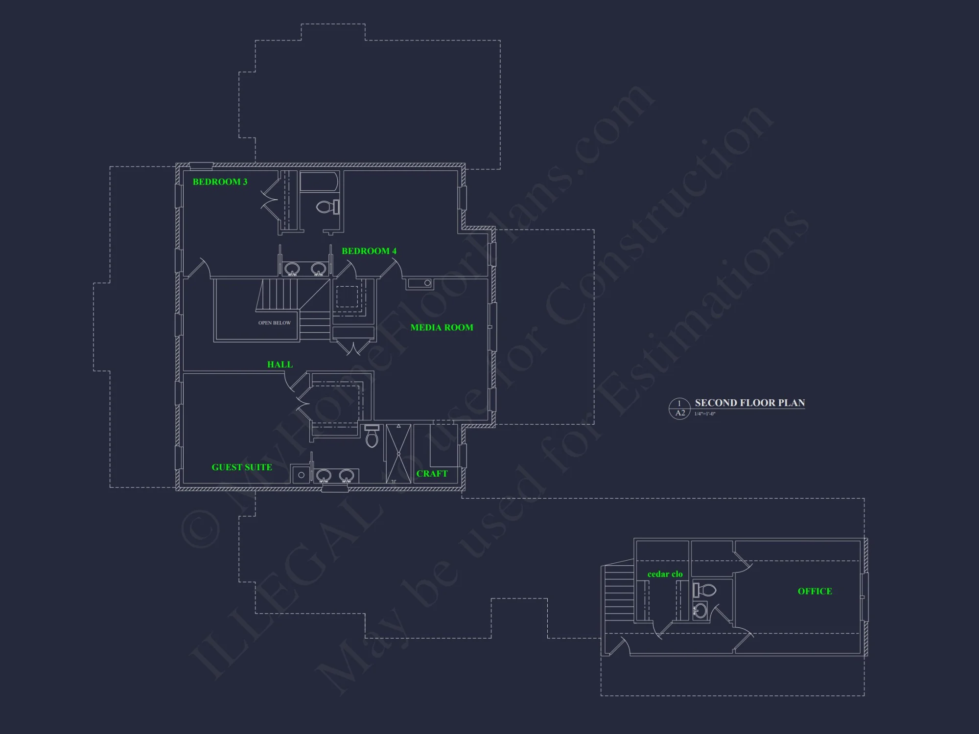 Elegant 5-Bedroom house Floor Plan with 2 Stories and Garage