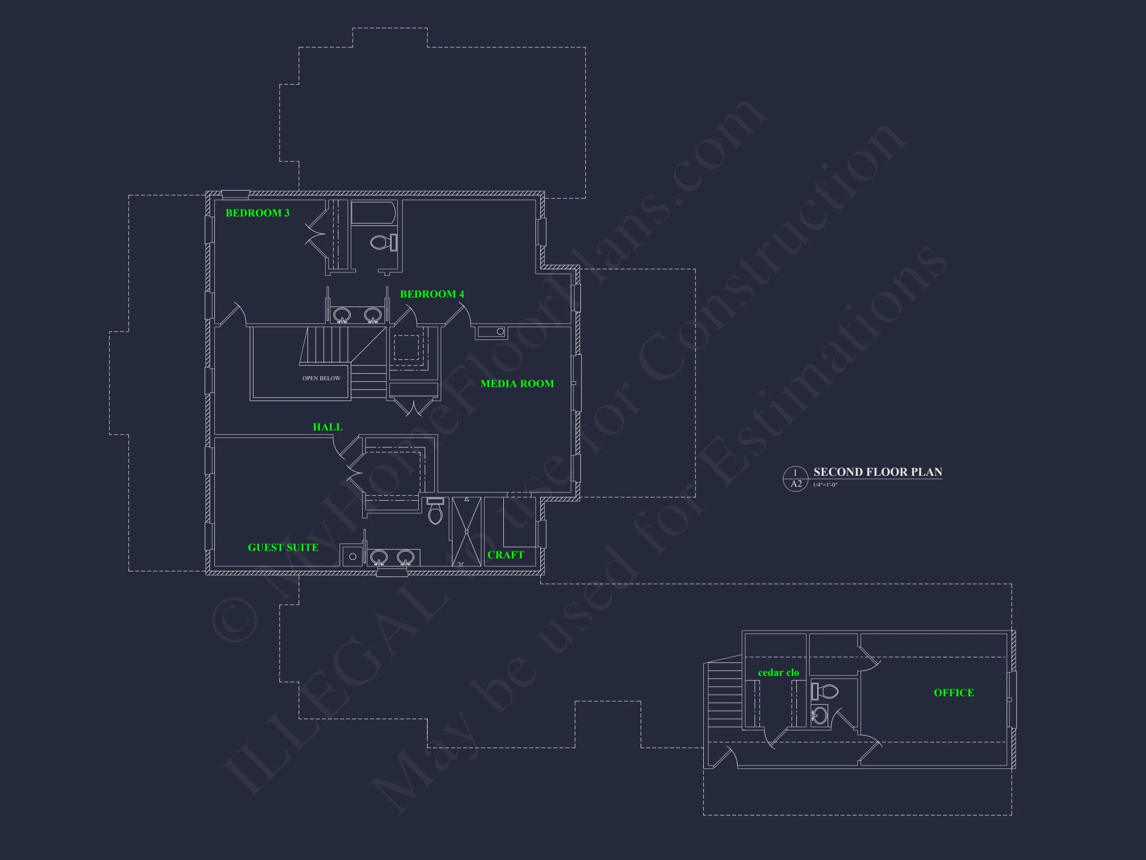 Elegant 5-Bedroom house Floor Plan with 2 Stories and Garage