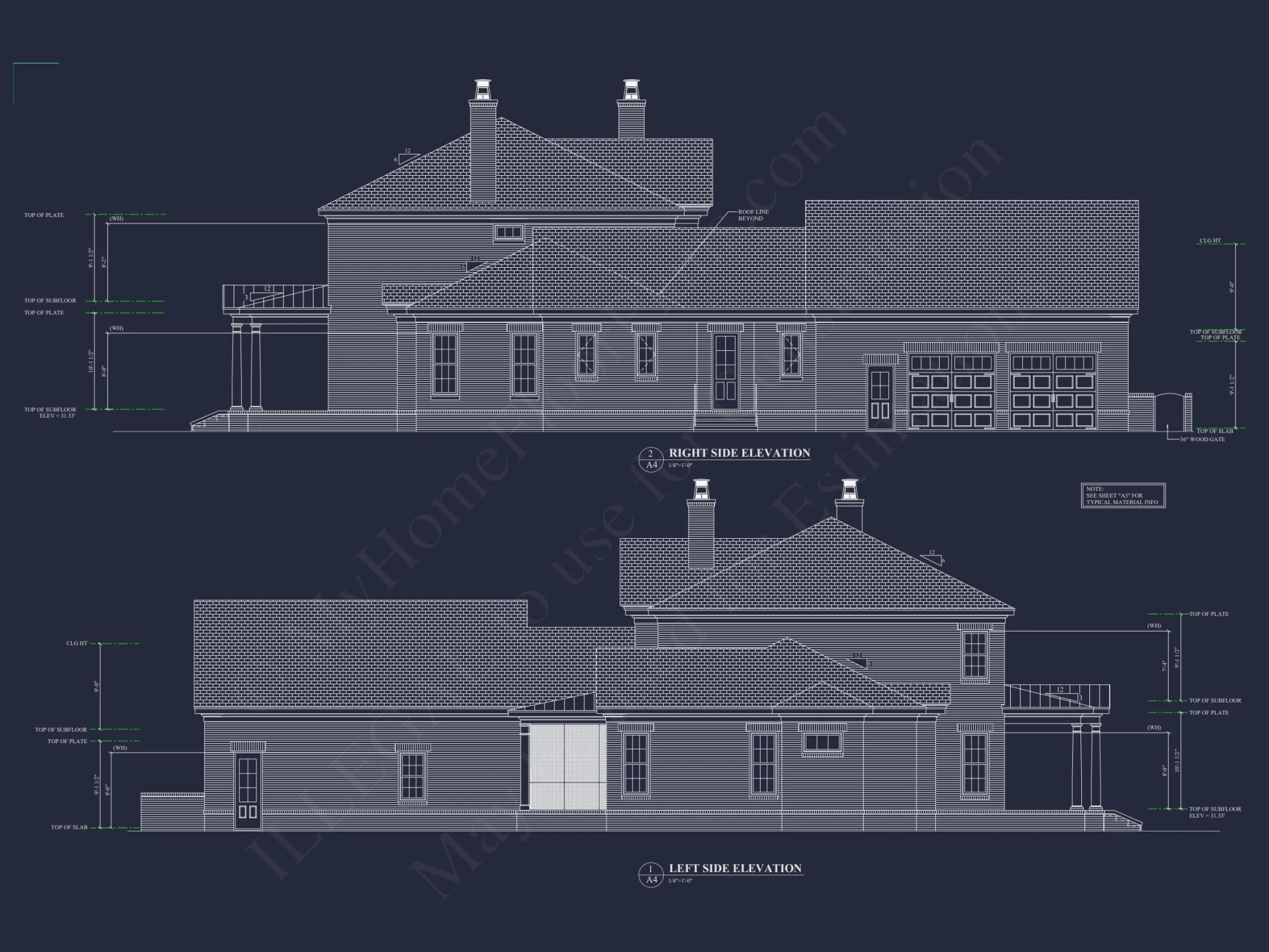 Elegant 5-Bedroom house Floor Plan with 2 Stories and Garage