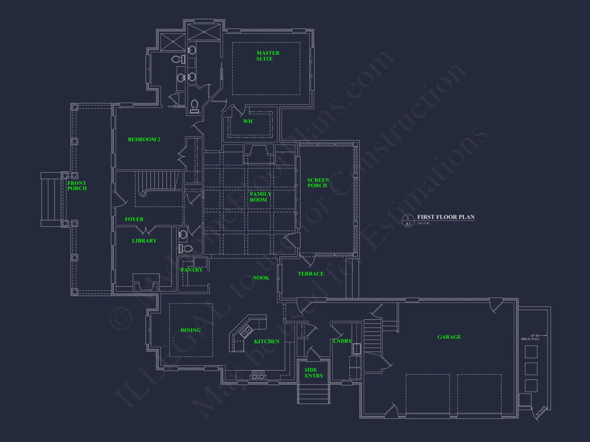Elegant 5-Bedroom house Floor Plan with 2 Stories and Garage