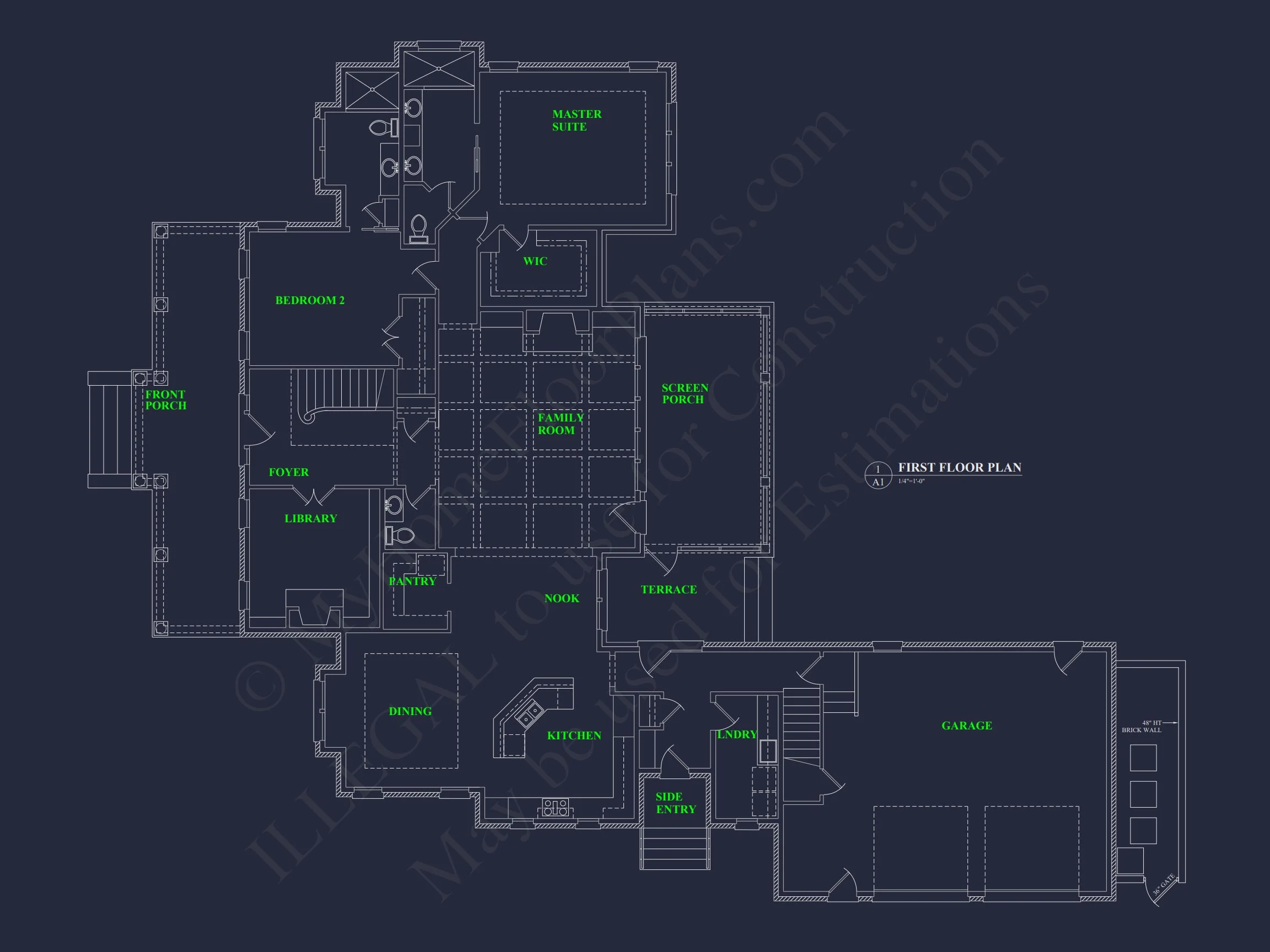 Elegant 5-Bedroom house Floor Plan with 2 Stories and Garage