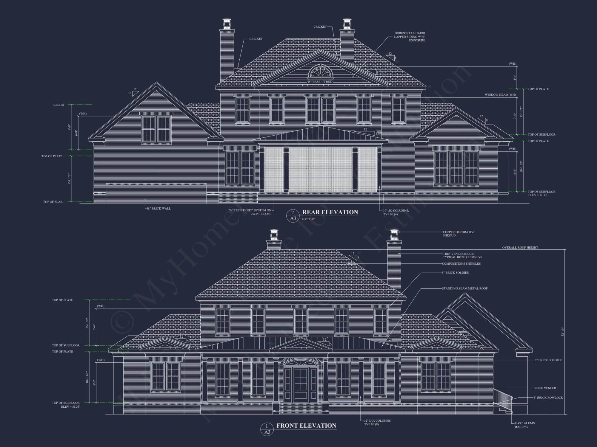 Elegant 5-Bedroom house Floor Plan with 2 Stories and Garage