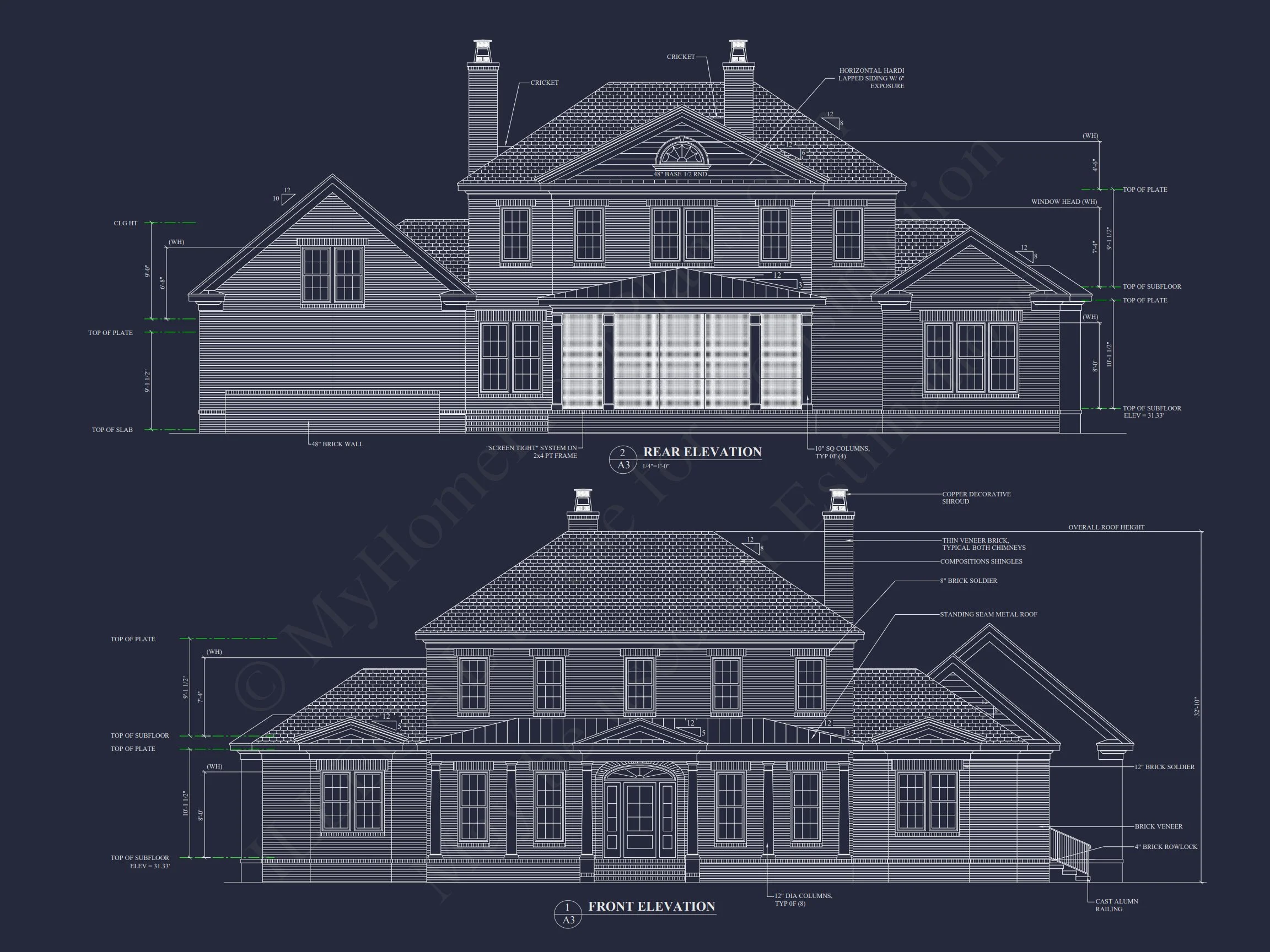 Elegant 5-Bedroom house Floor Plan with 2 Stories and Garage