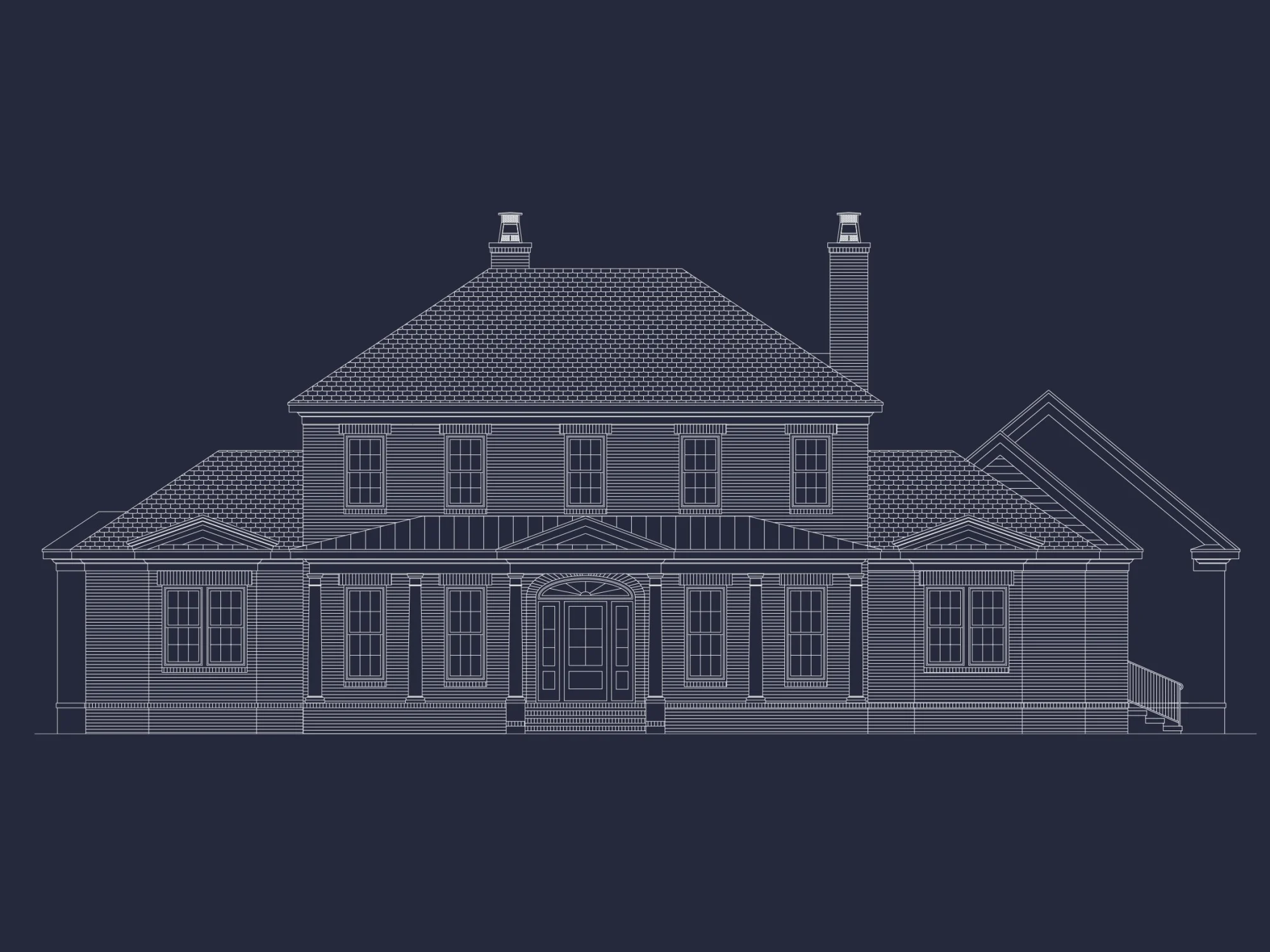 Elegant 5-Bedroom house Floor Plan with 2 Stories and Garage