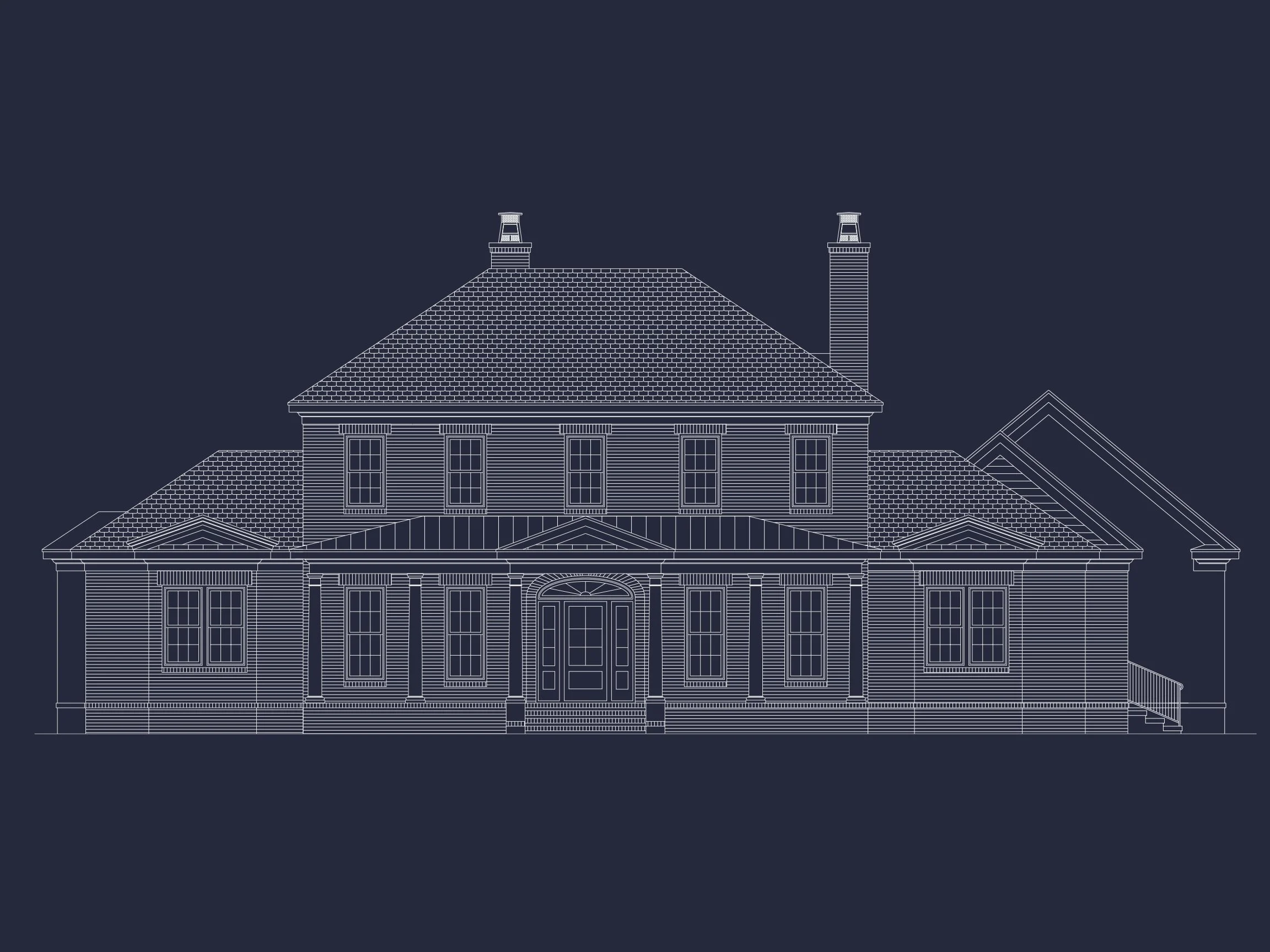 Elegant 5-Bedroom house Floor Plan with 2 Stories and Garage