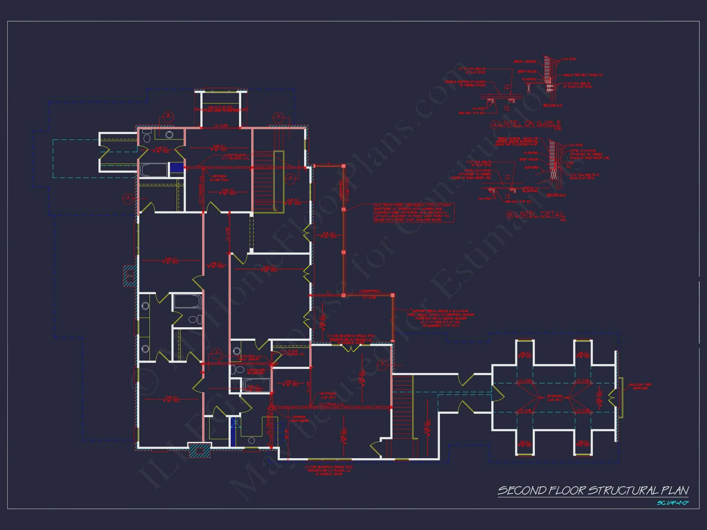 French Country house Plan with 5 Bedrooms and Spacious CAD Design