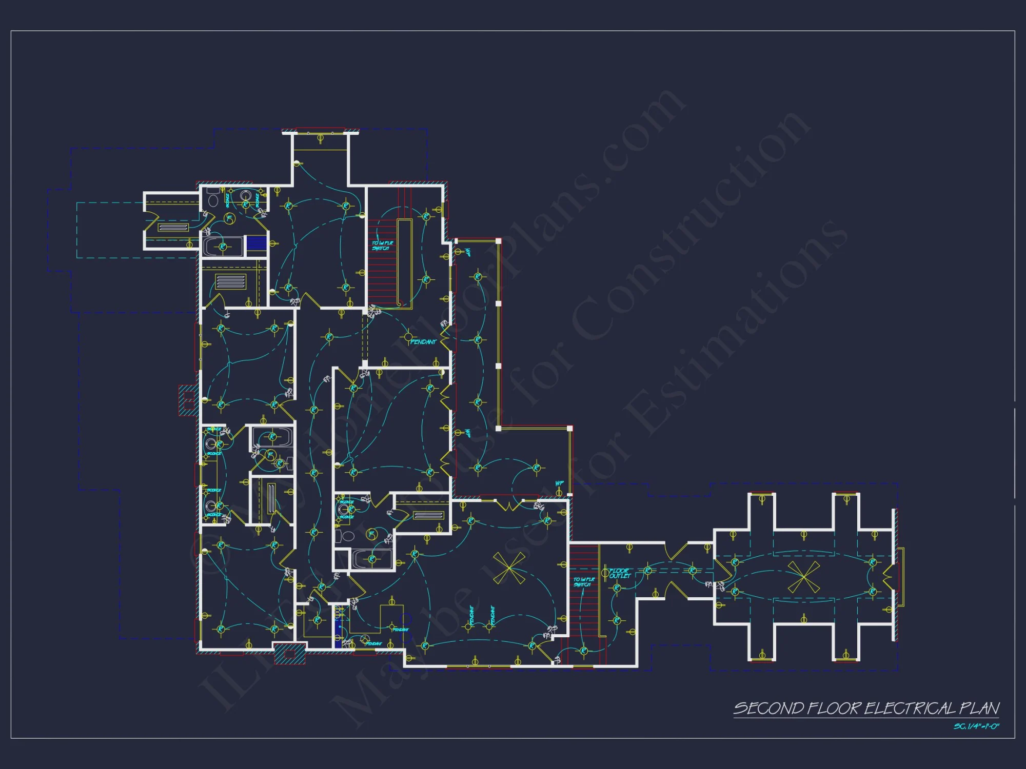 French Country house Plan with 5 Bedrooms and Spacious CAD Design