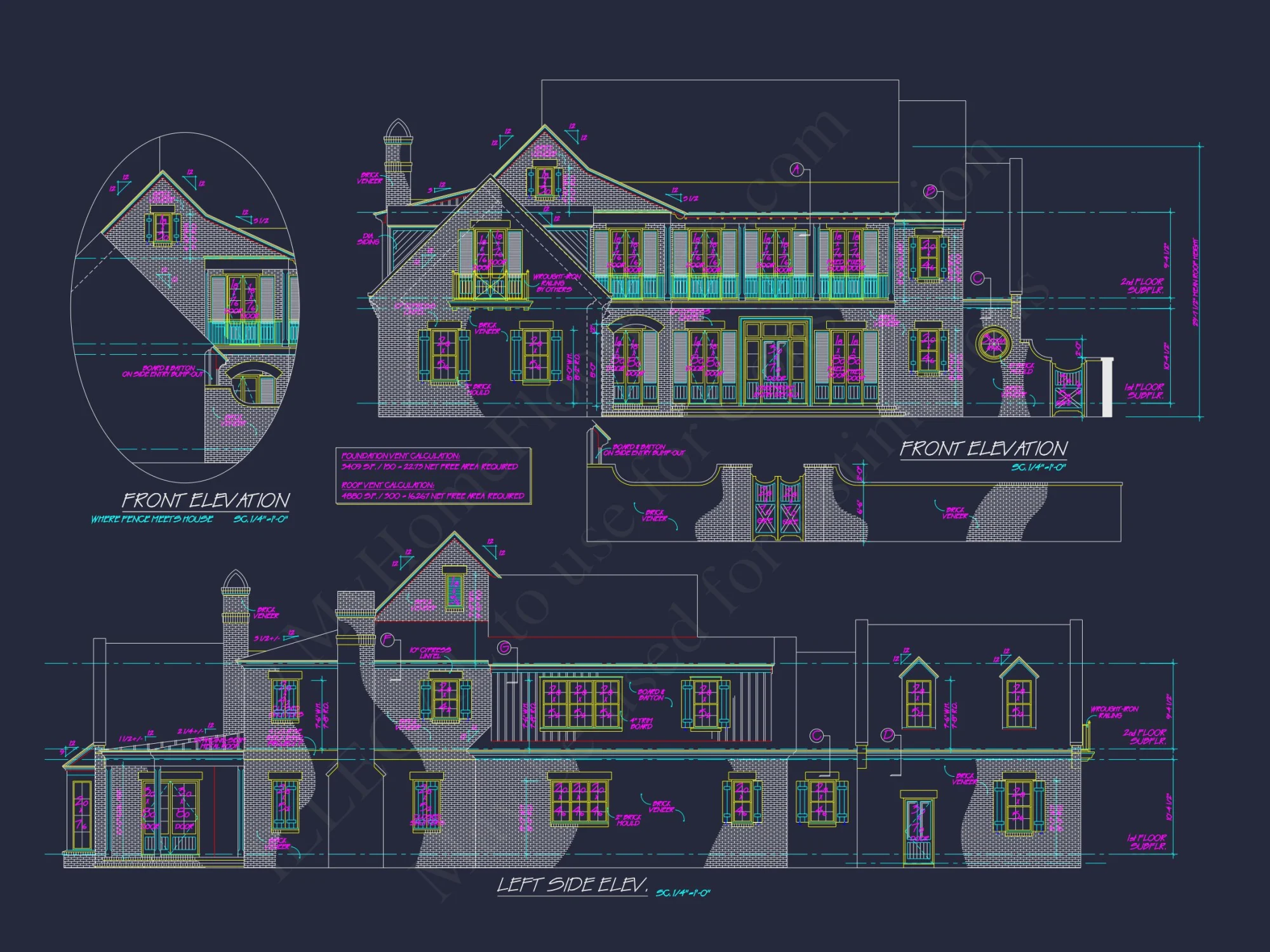 French Country house Plan with 5 Bedrooms and Spacious CAD Design