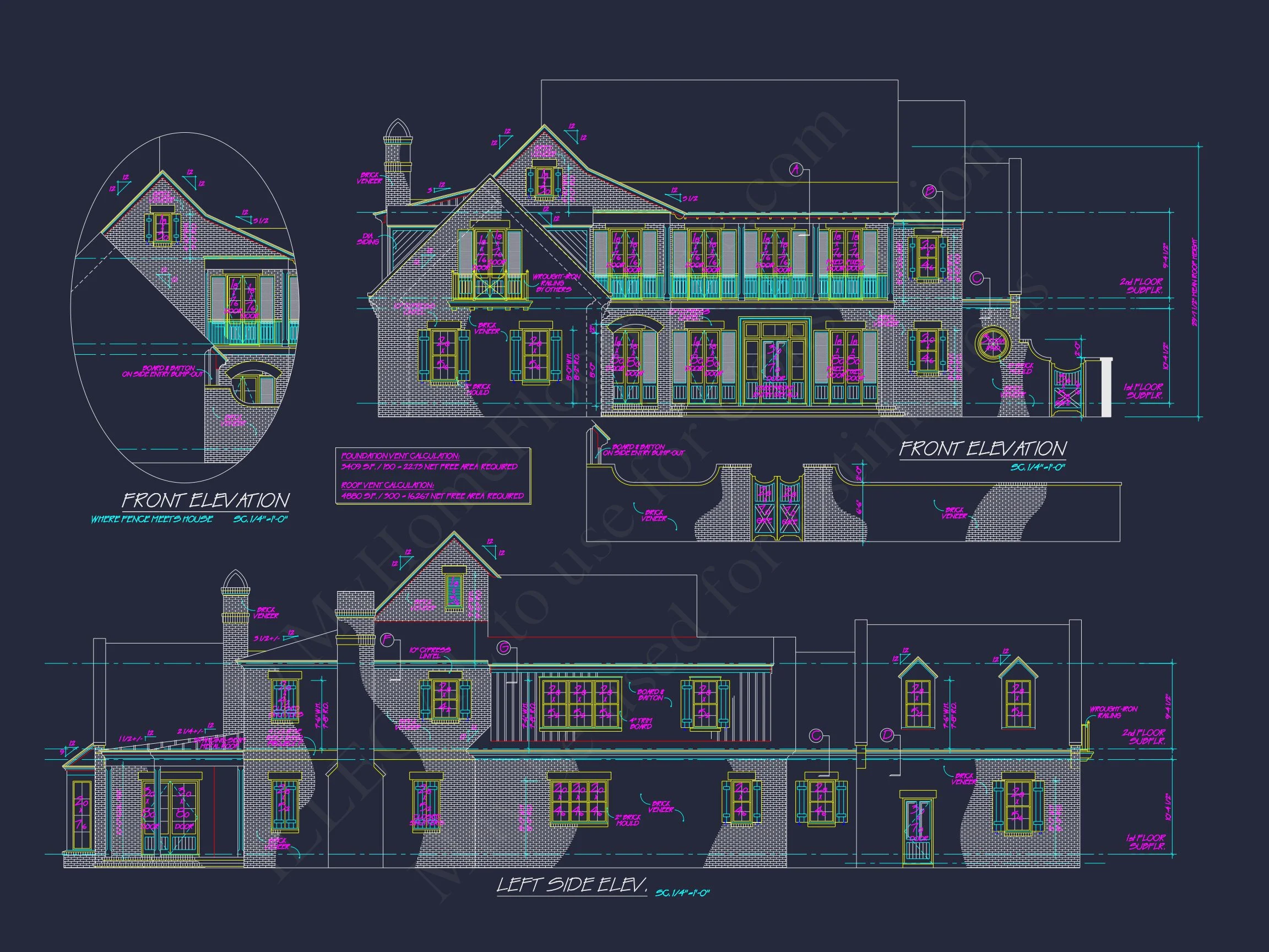 French Country house Plan with 5 Bedrooms and Spacious CAD Design