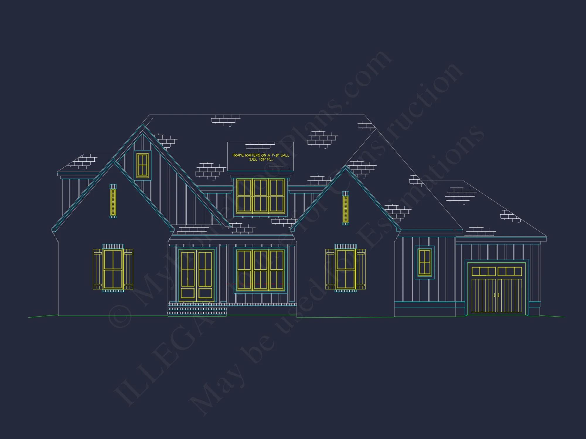 Spacious house Plan with 4 Bedrooms, CAD Designs & Blueprint