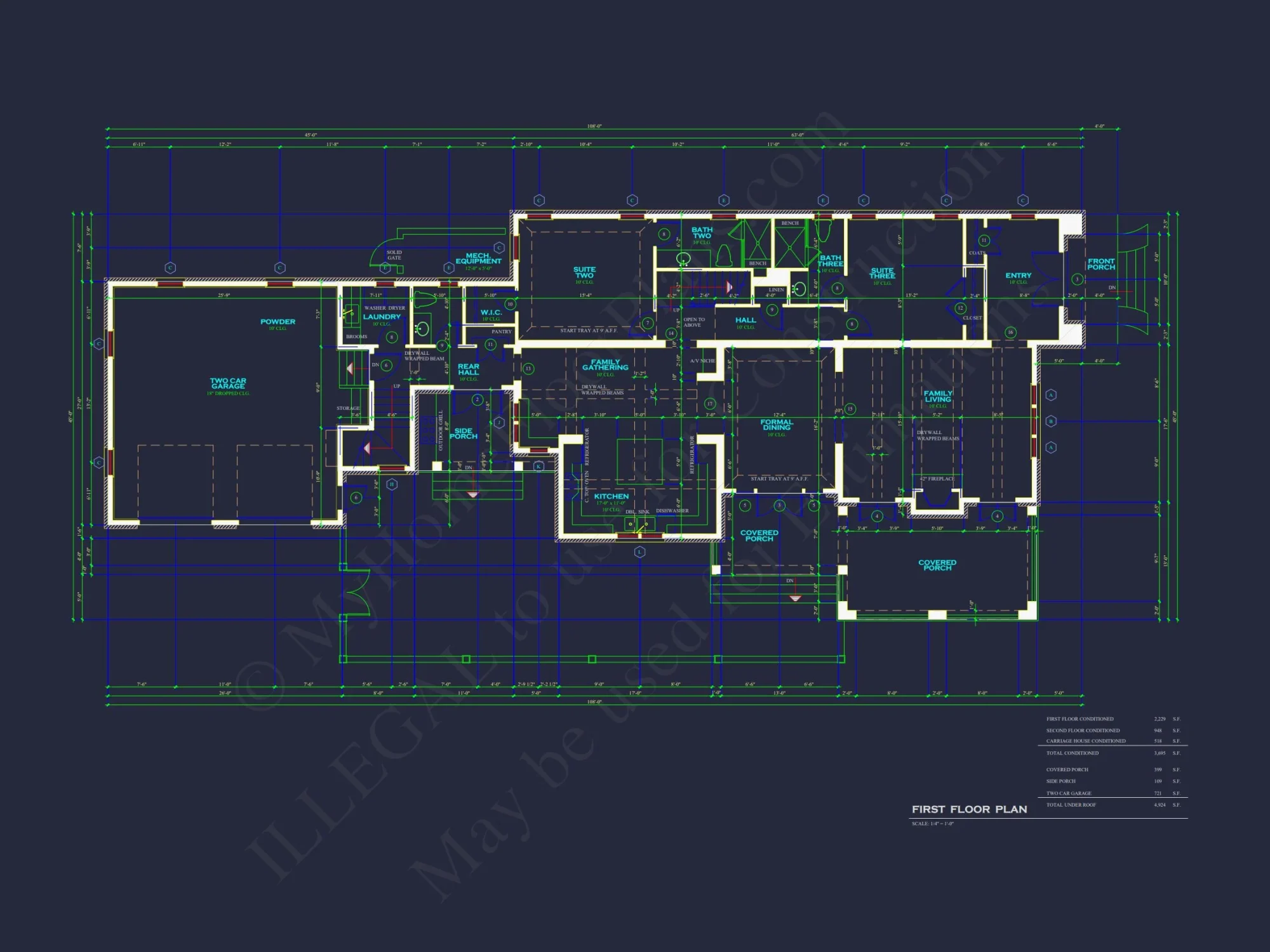 Traditional house Plan with 2 Floors, 4 Bedrooms, and Open CAD Designs