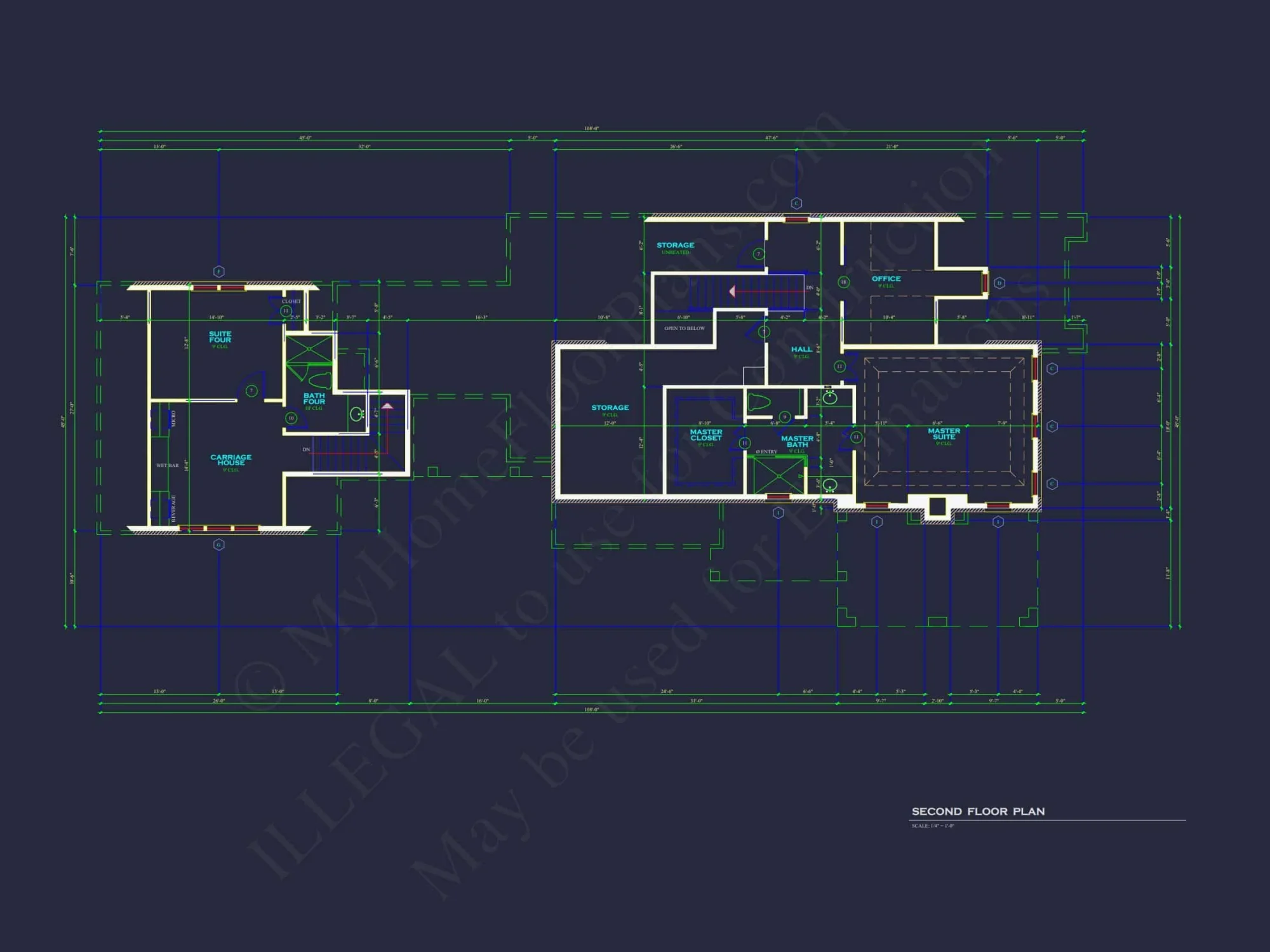 Traditional house Plan with 2 Floors, 4 Bedrooms, and Open CAD Designs