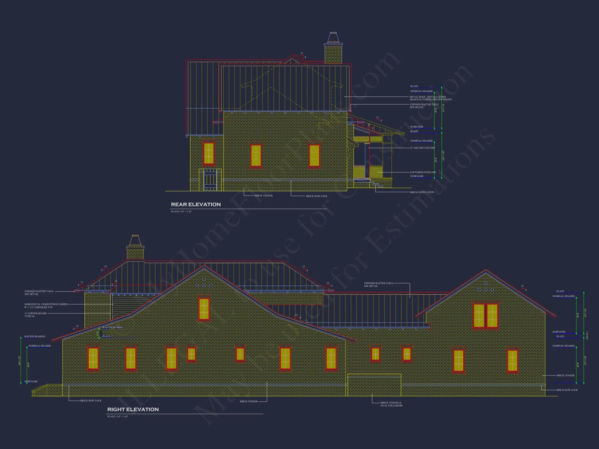 Traditional house Plan with 2 Floors, 4 Bedrooms, and Open CAD Designs